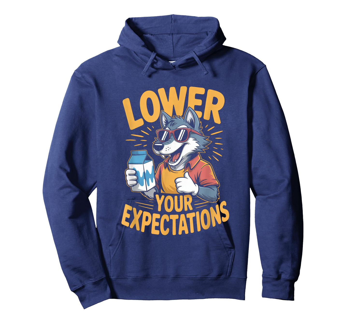 Lower Your Expectations Funny Wolf Design T-Shirt