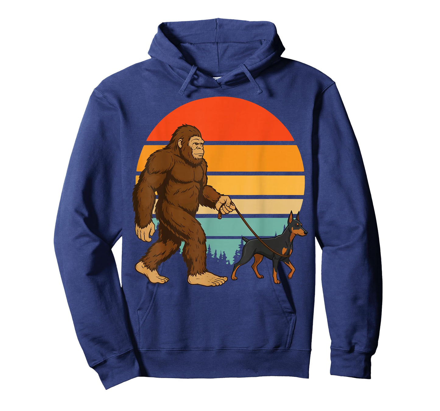 Bigfoot Doberman Retro T-Shirt