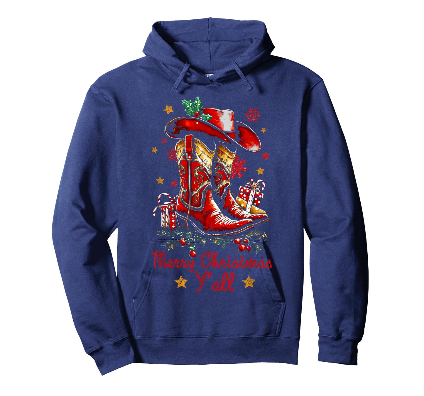 Merry Christmas Y'all Howdy Christmas Boots Cowgirl Coquette T-Shirt