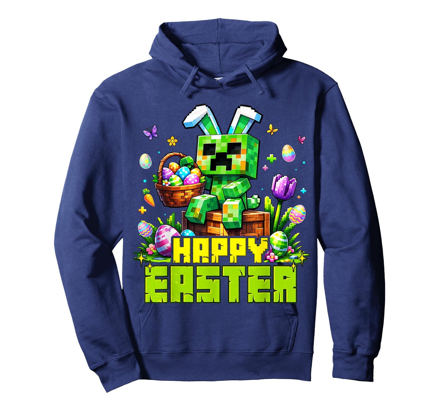 Easter Pixel Gaming Bunny Egg Hunting Boys Kids Youth T-Shirt