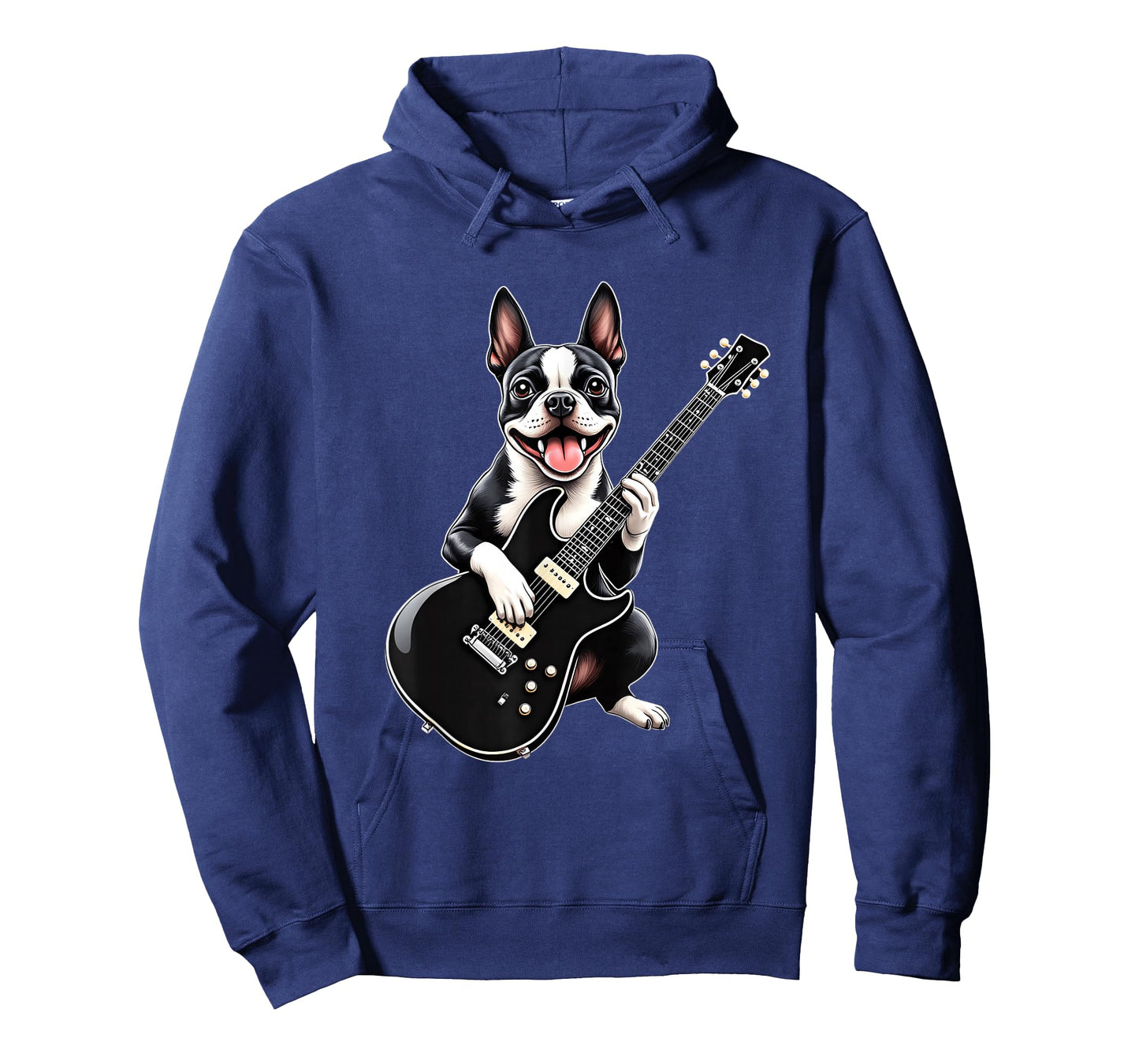 Funny Boston Terrier Dog Playing Guitar Music Lovers T-Shirt