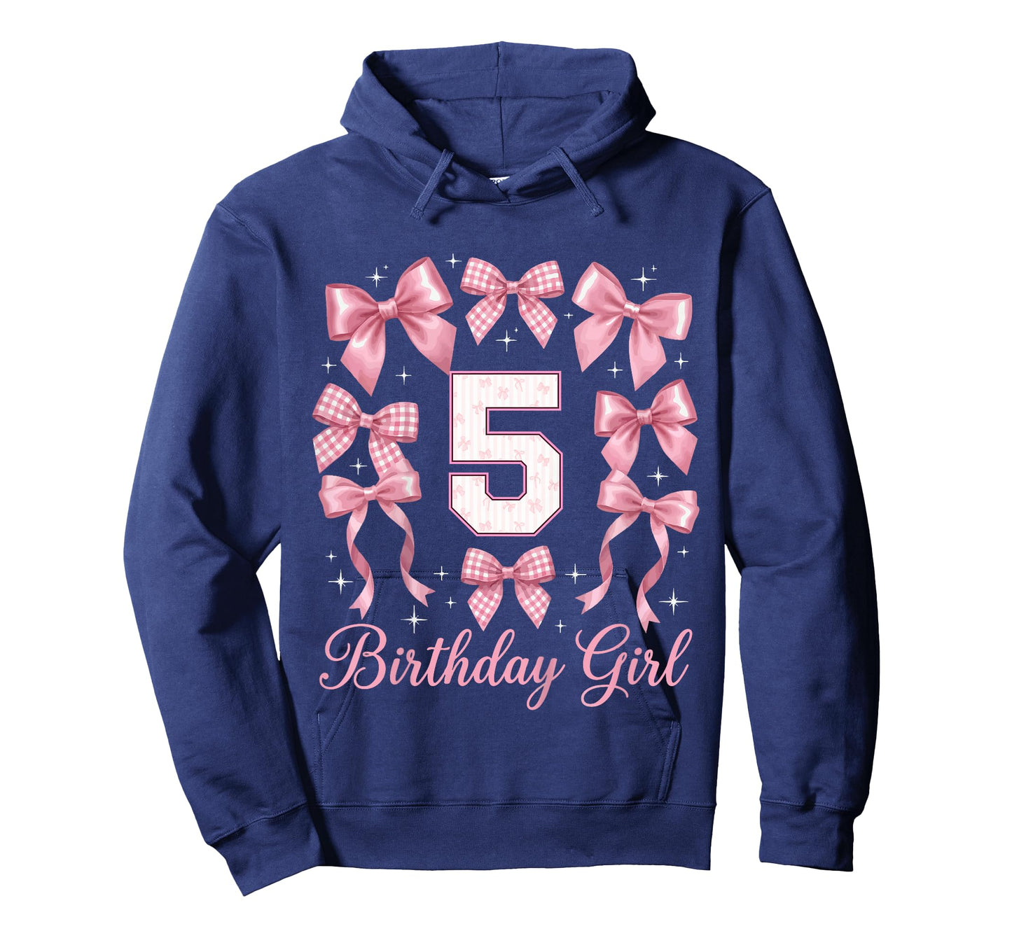 Kids 5th Birthday Shirt Girl Coquette Bow Kids Five 5 Year Old T-Shirt