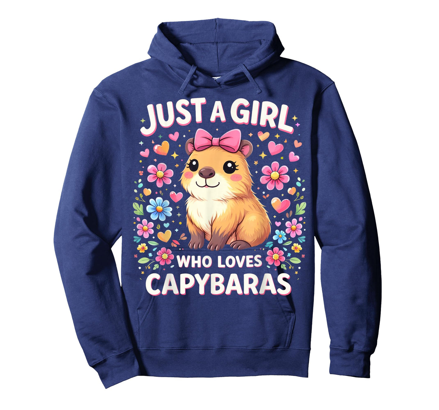 Just a Girl who Loves Capybaras Cute Pink Bow Capybara Lover T-Shirt