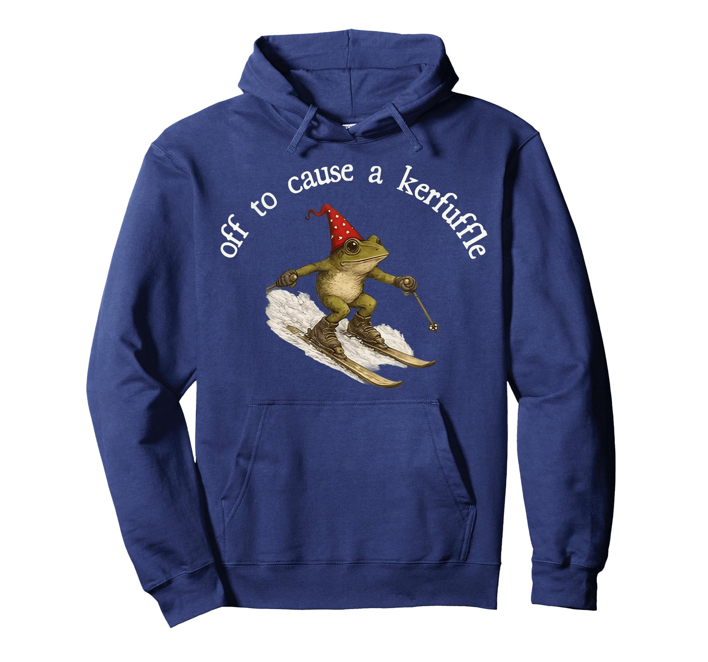 Off to Cause A Kerfuffle Funny Wizard Frog On Skis Frog Meme T-Shirt