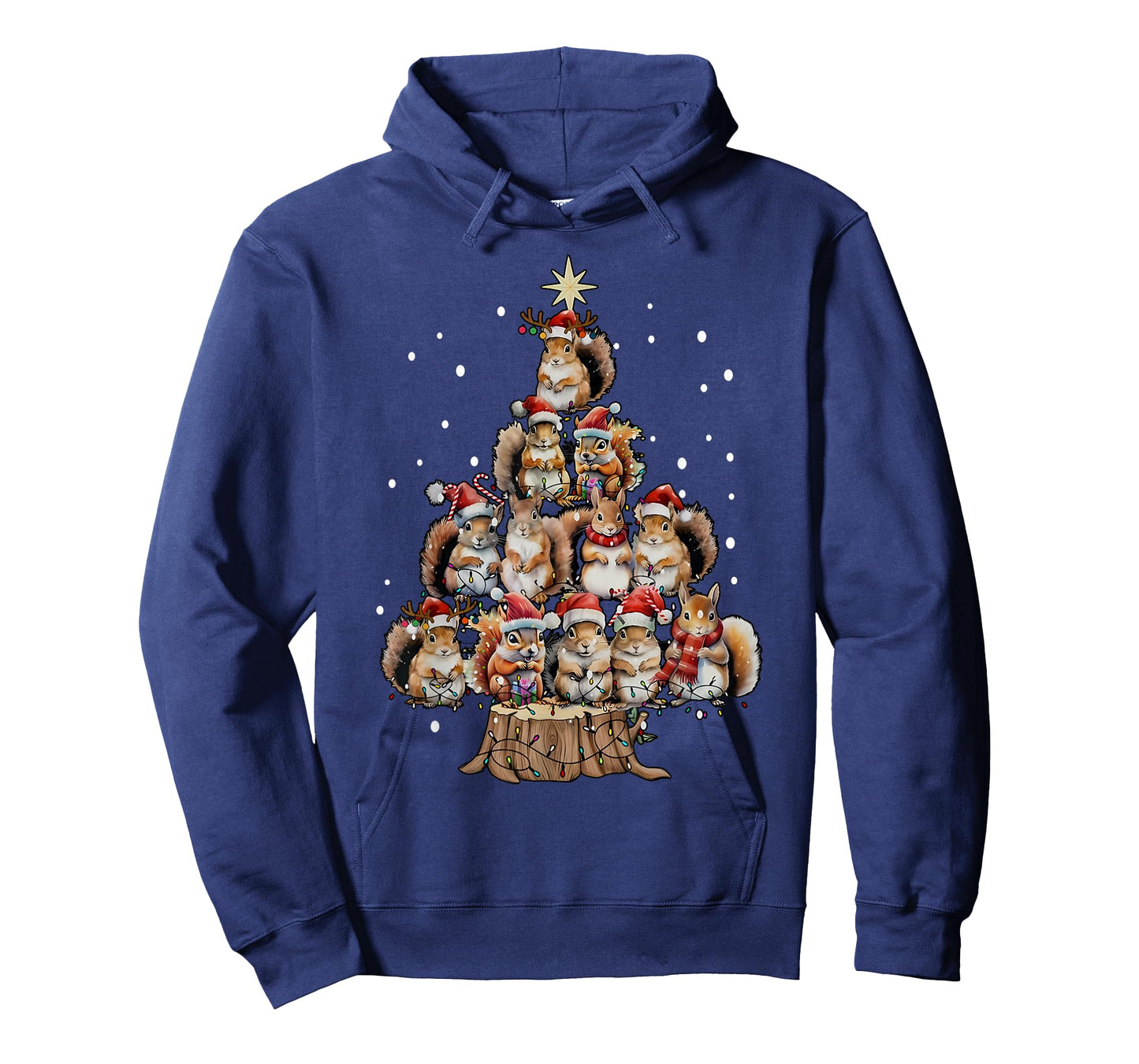 A Squirrel Christmas Tree Lights Forest Animal Lover Pajama T-Shirt