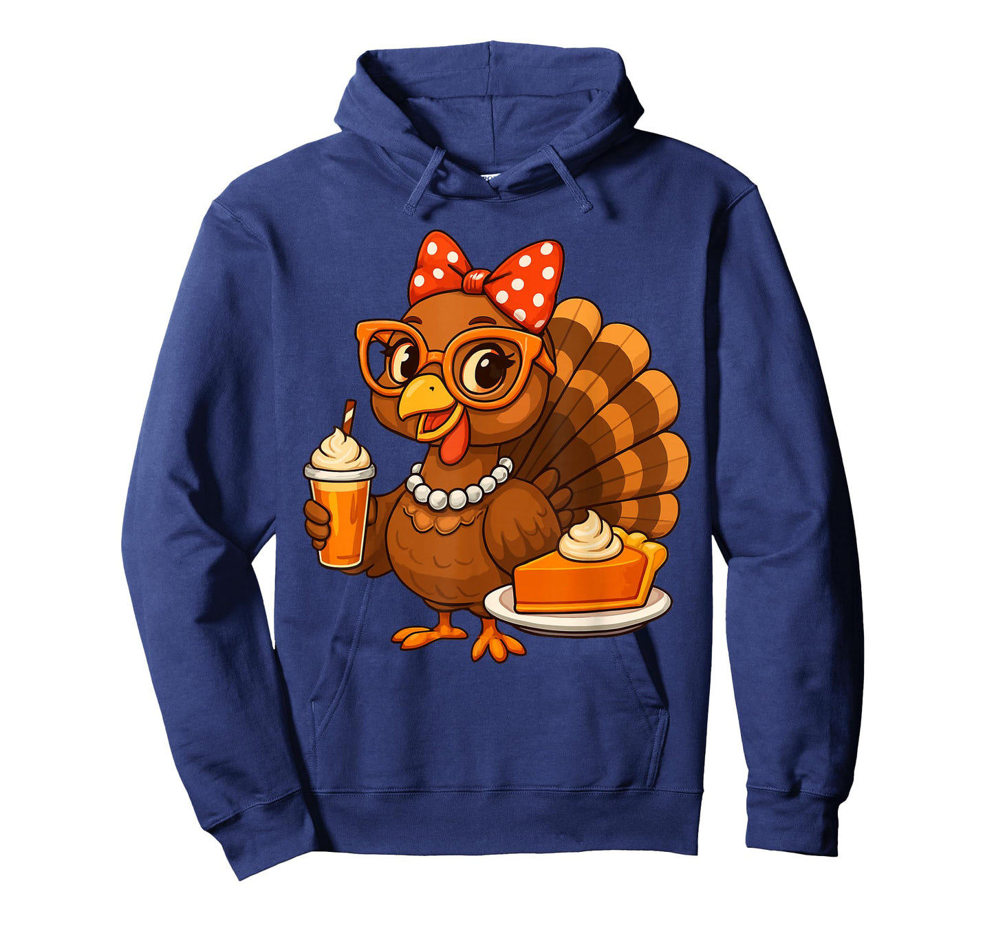Turkey Drinking Coffee Bow Thanksgiving Womens Turkey Day T-Shirt