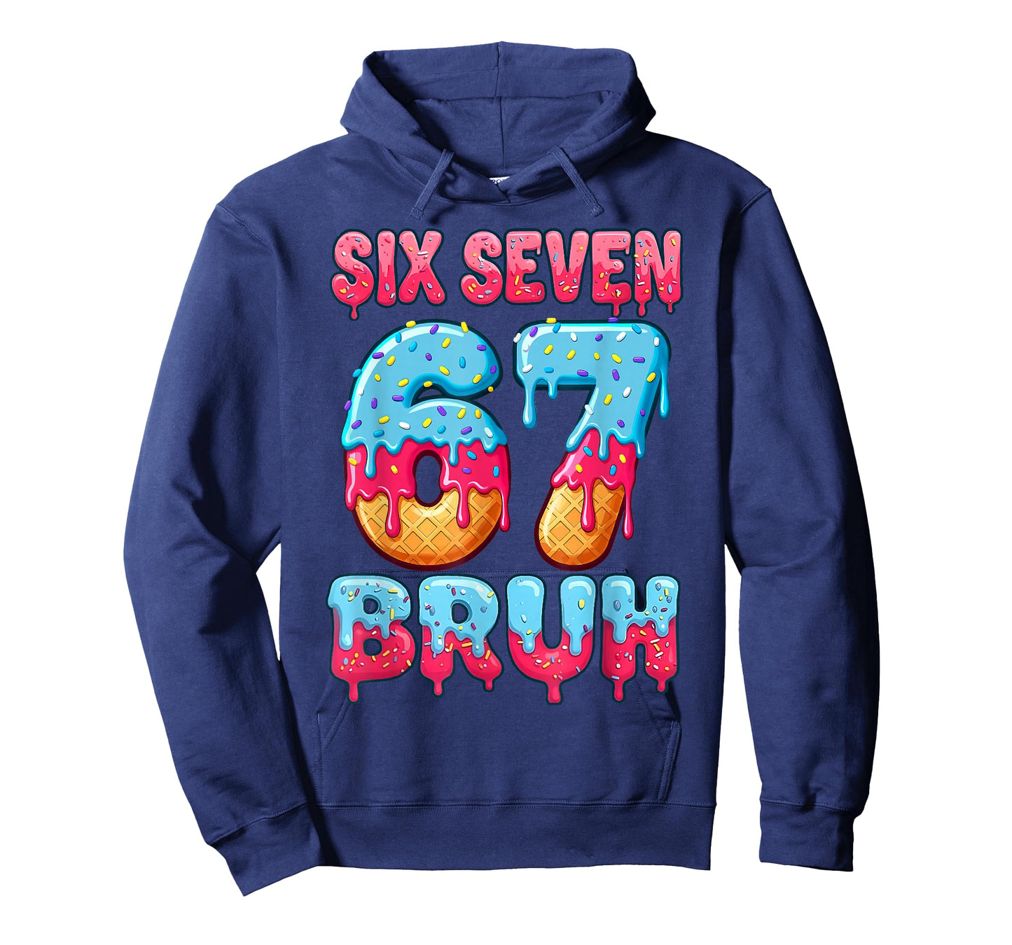 Six Seven Bruh 67 Ice Cream Drip Baseball for Men Women Kids T-Shirt