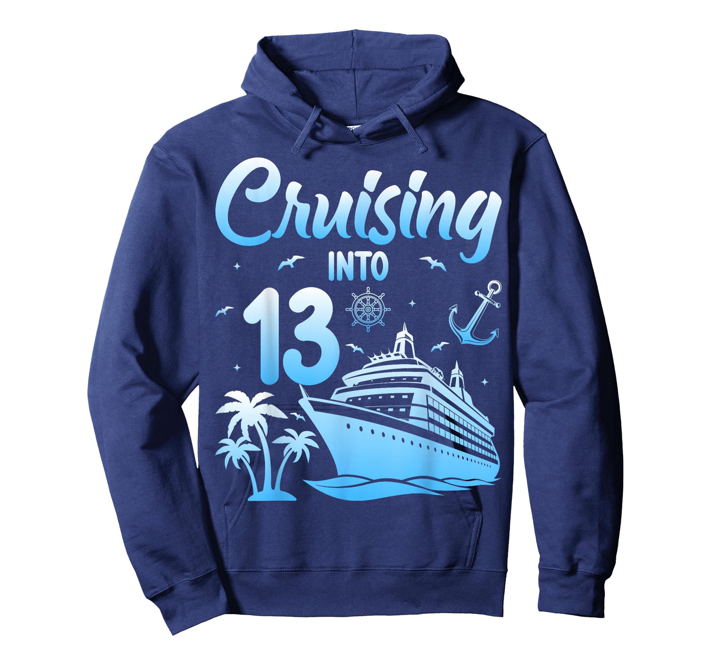 13th Birthday Cruise Ocean Ship Cruising Into 13 Years Old T-Shirt