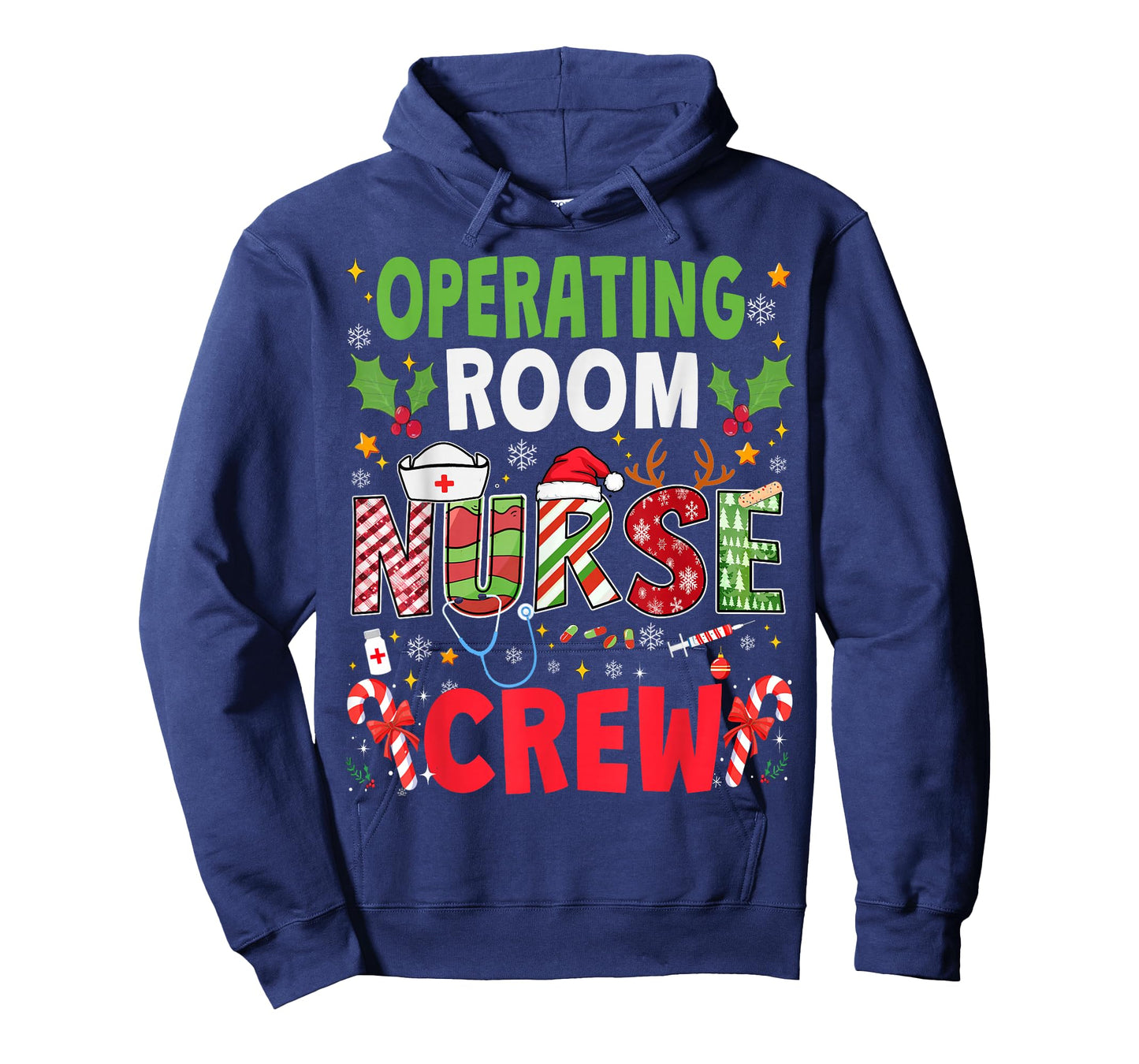Operating Room Nurse Christmas Crew Funny Xmas Nurse Pajama T-Shirt