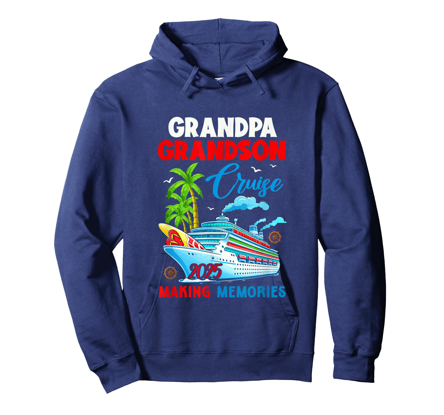 Grandpa Grandson Cruise 2025 Memories Christmas Family Kids T-Shirt