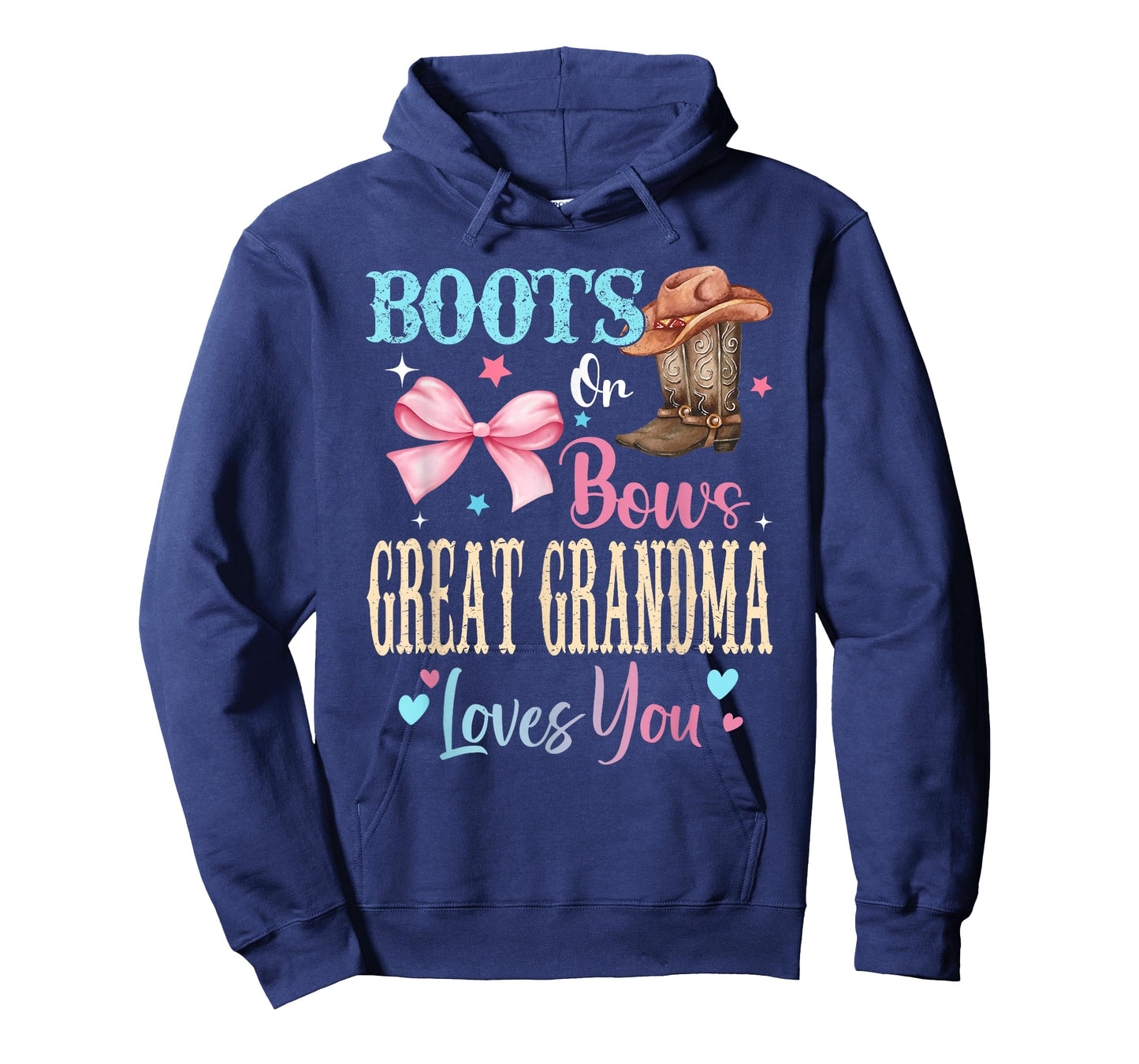 Boots or Bows Great Grandma Loves You Gender Reveal Family T-Shirt