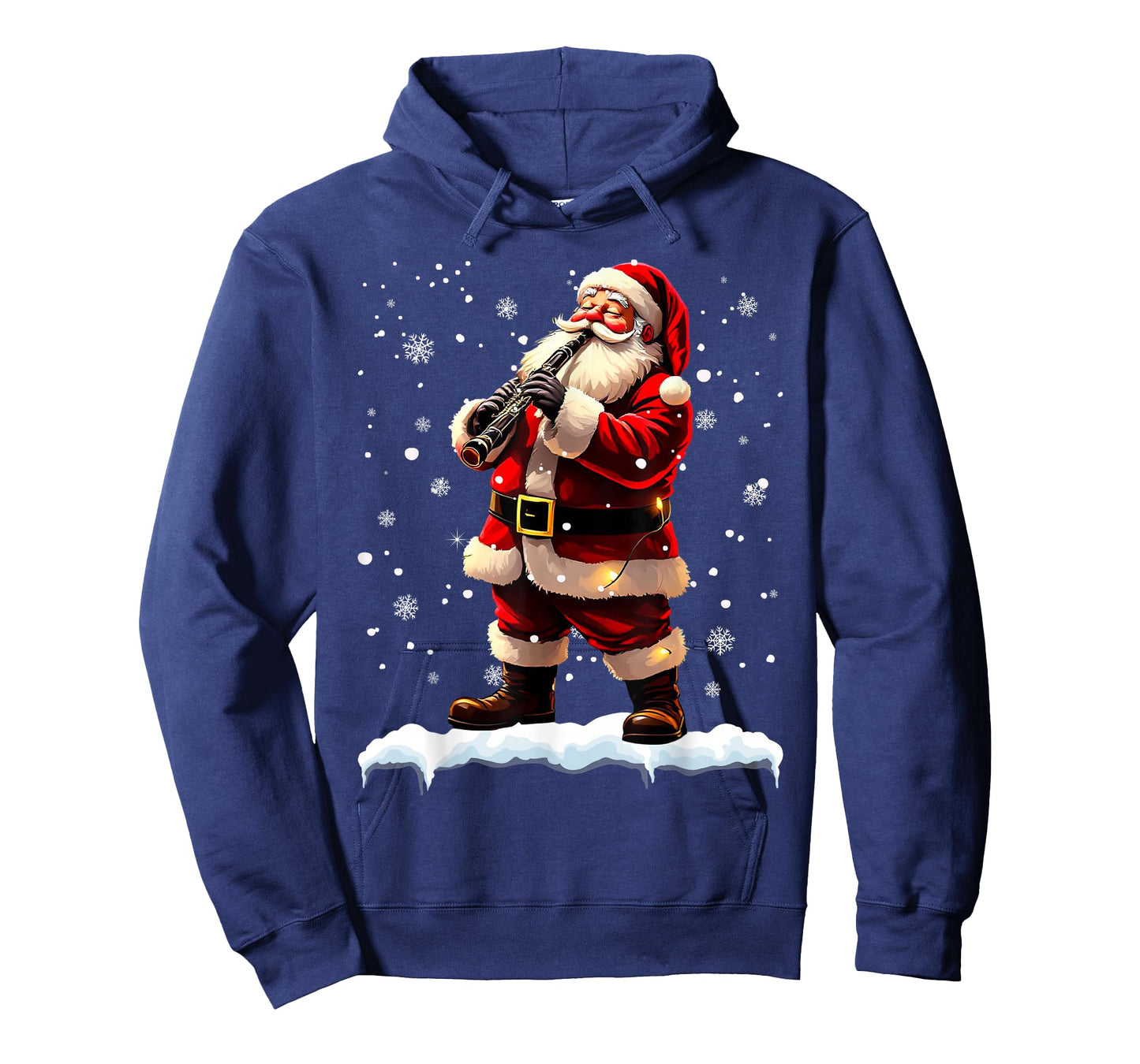 Santa Claus Playing Clarinet Christmas Xmas Music T-Shirt