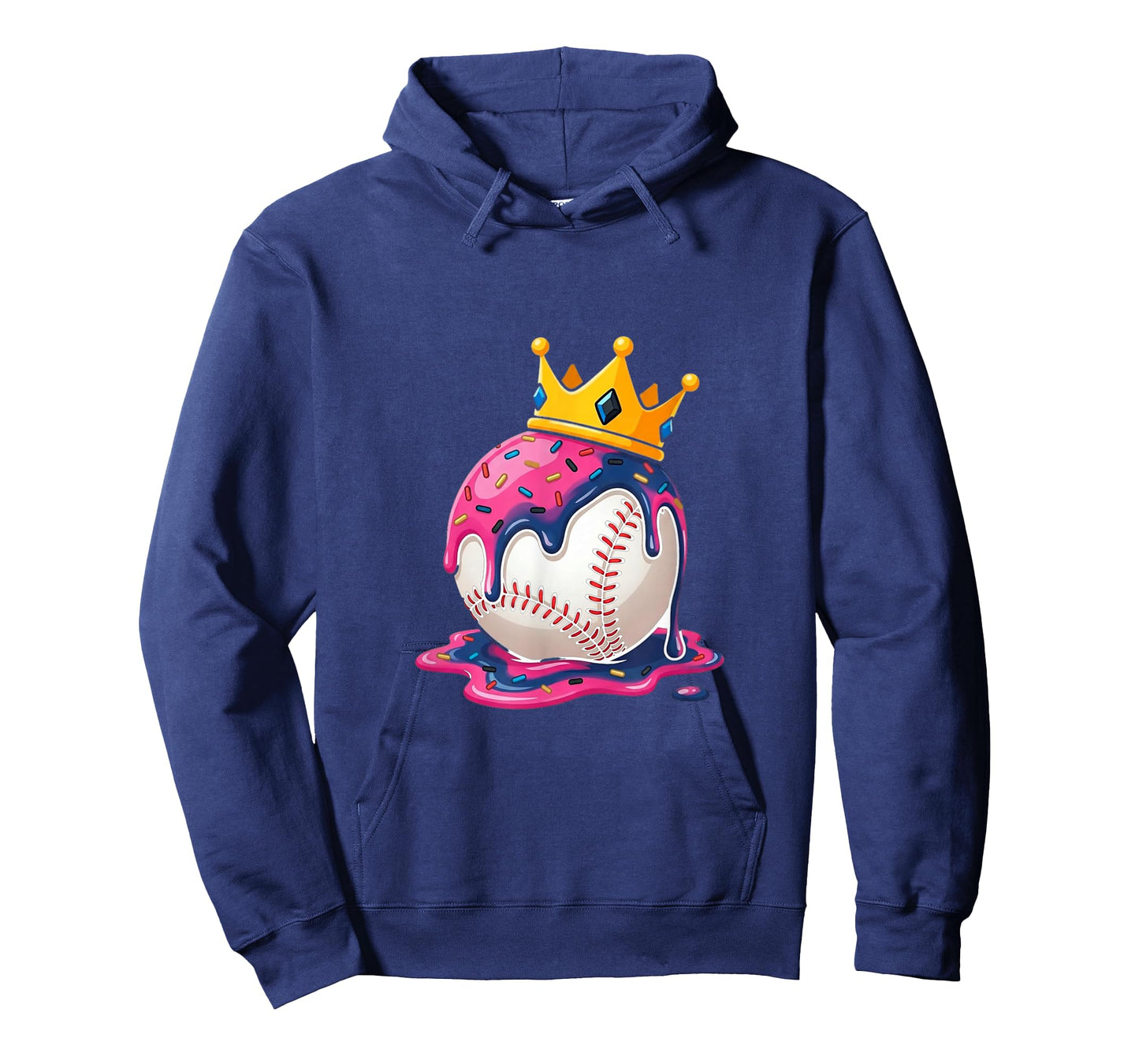 Baseball Drip Ice Cream Crown Pink Melt Ball Art T-Shirt
