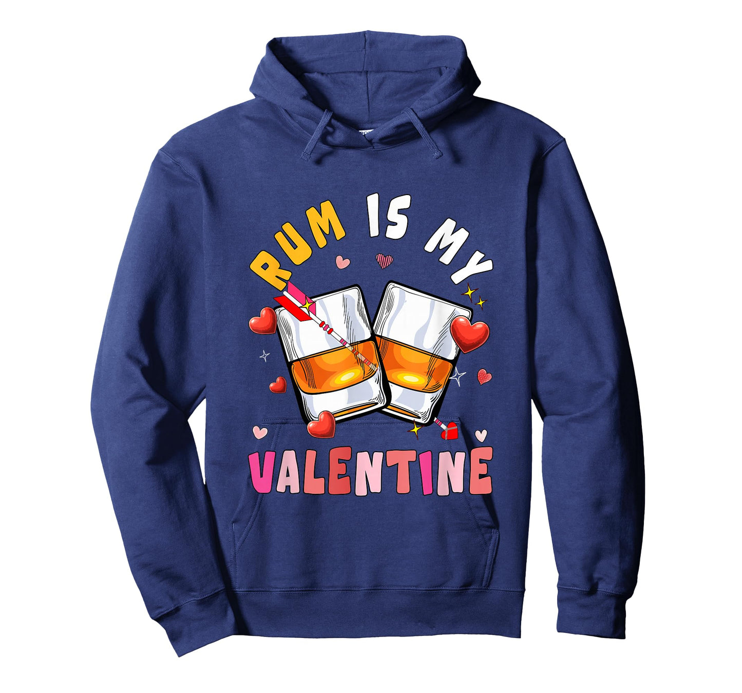 Rum is My Valentine Hearts Matching Drinker Family Couple T-Shirt