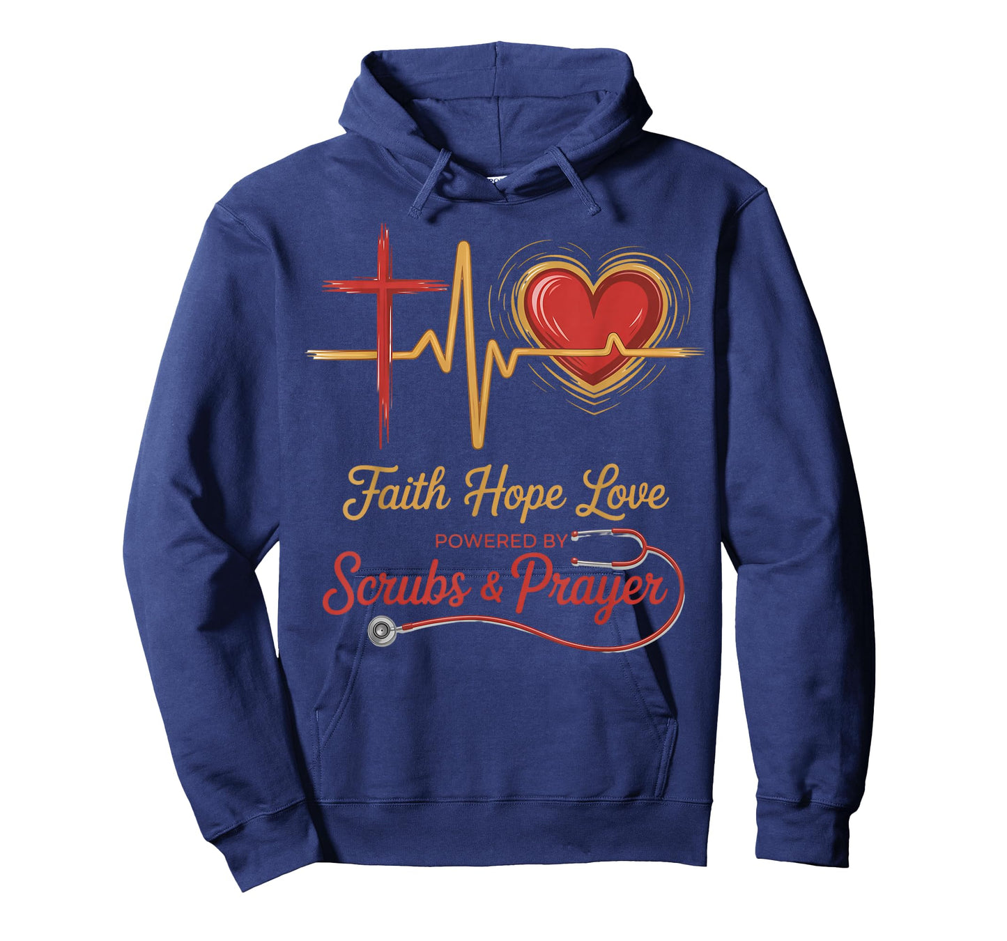 Scrubs and Prayer Nurse Christian God Jesus Faith Hope Love T-Shirt