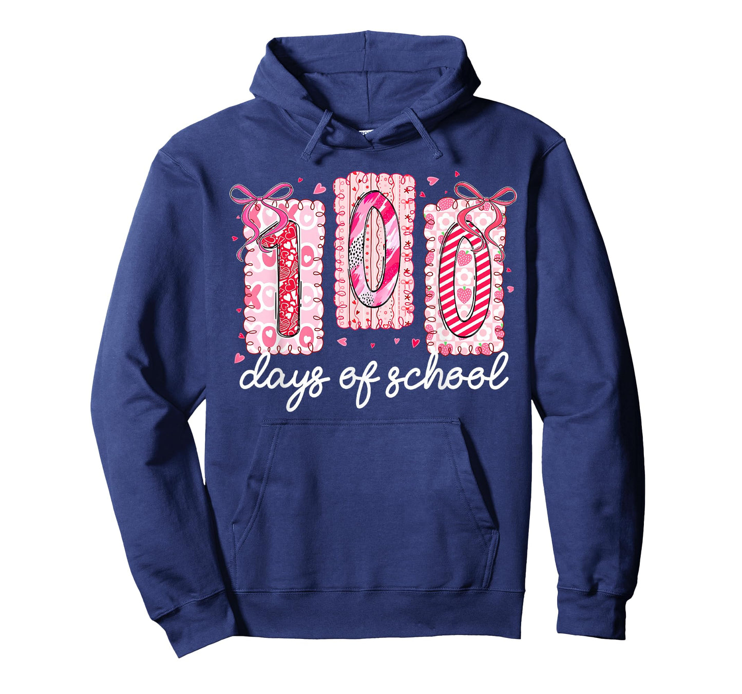 Preppy 100 Days of School Pink Coquette Bow Girl Women T-Shirt