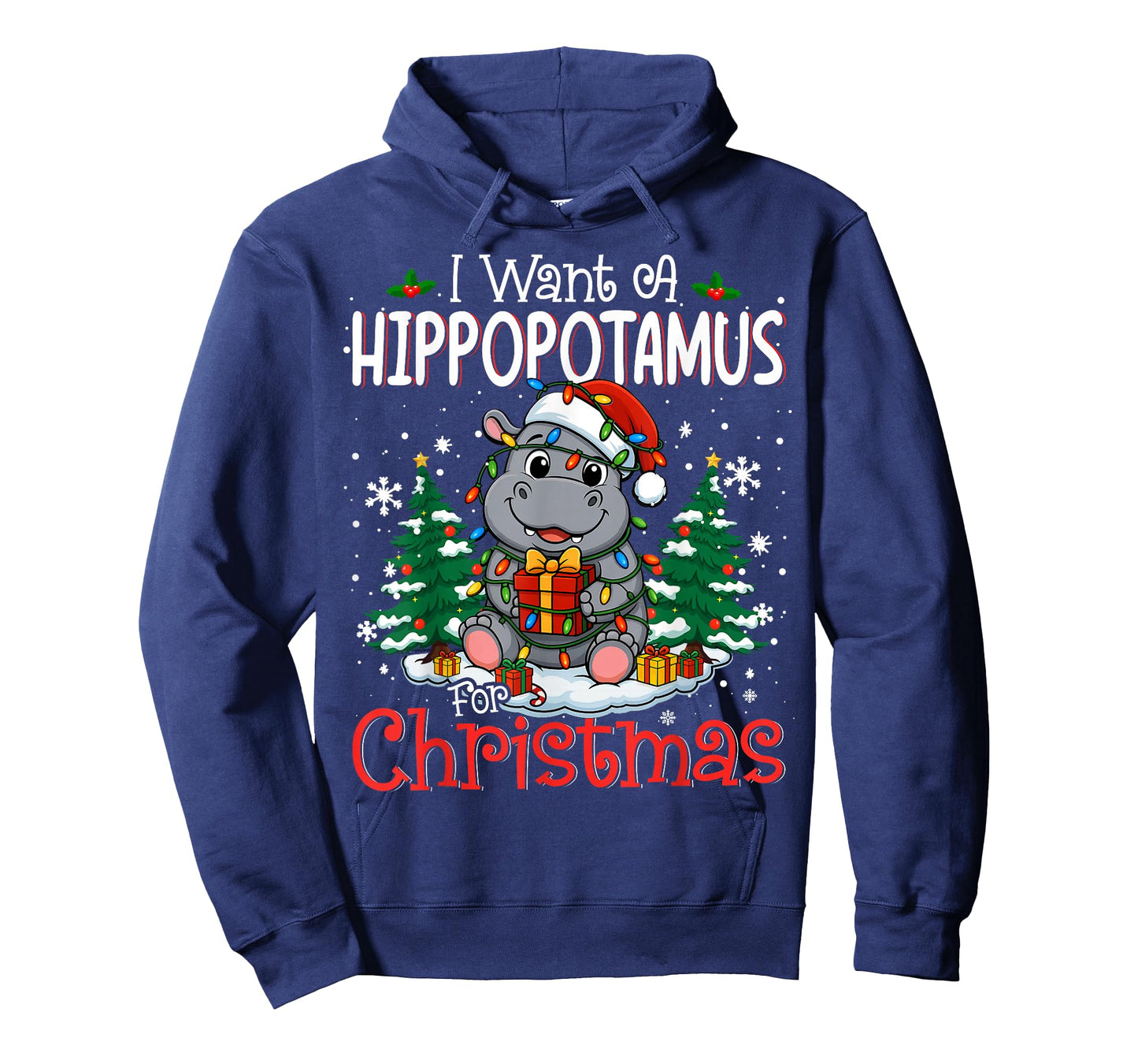 I Want a Hippopotamus for Christmas Cute Hippo Tee T-Shirt