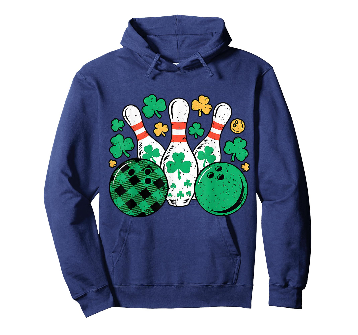 St Patricks Day Plaid Bowling Shamrock Irish Men Women Kids T-Shirt