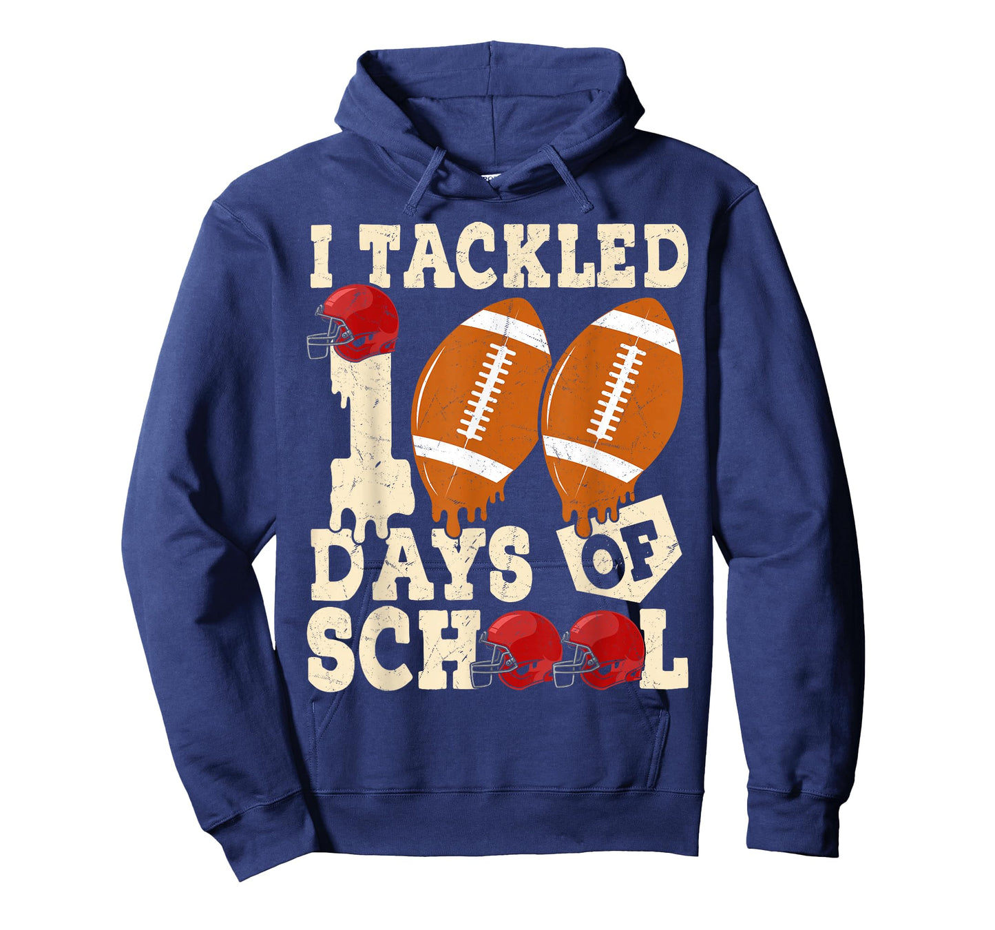 100 Days of School Boys Kids 100th Day of School Football T-Shirt