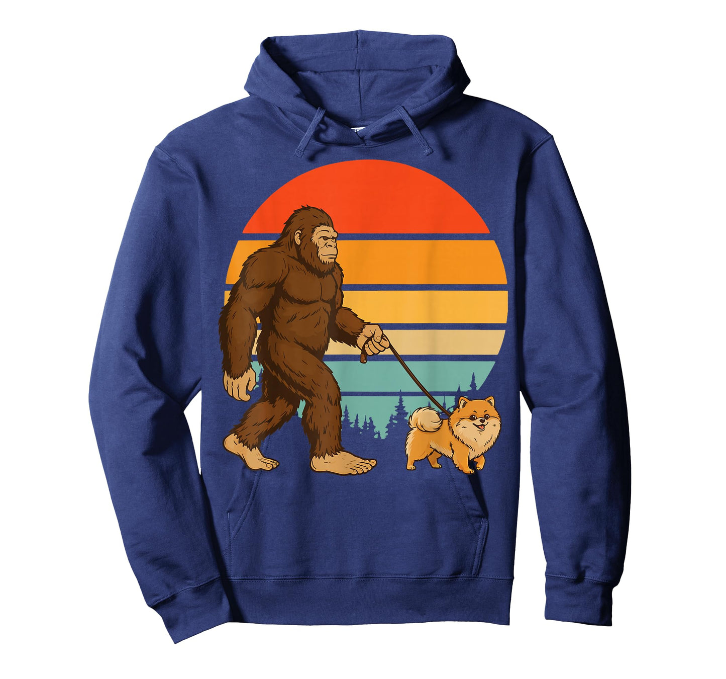 Bigfoot Pomeranian Retro T-Shirt