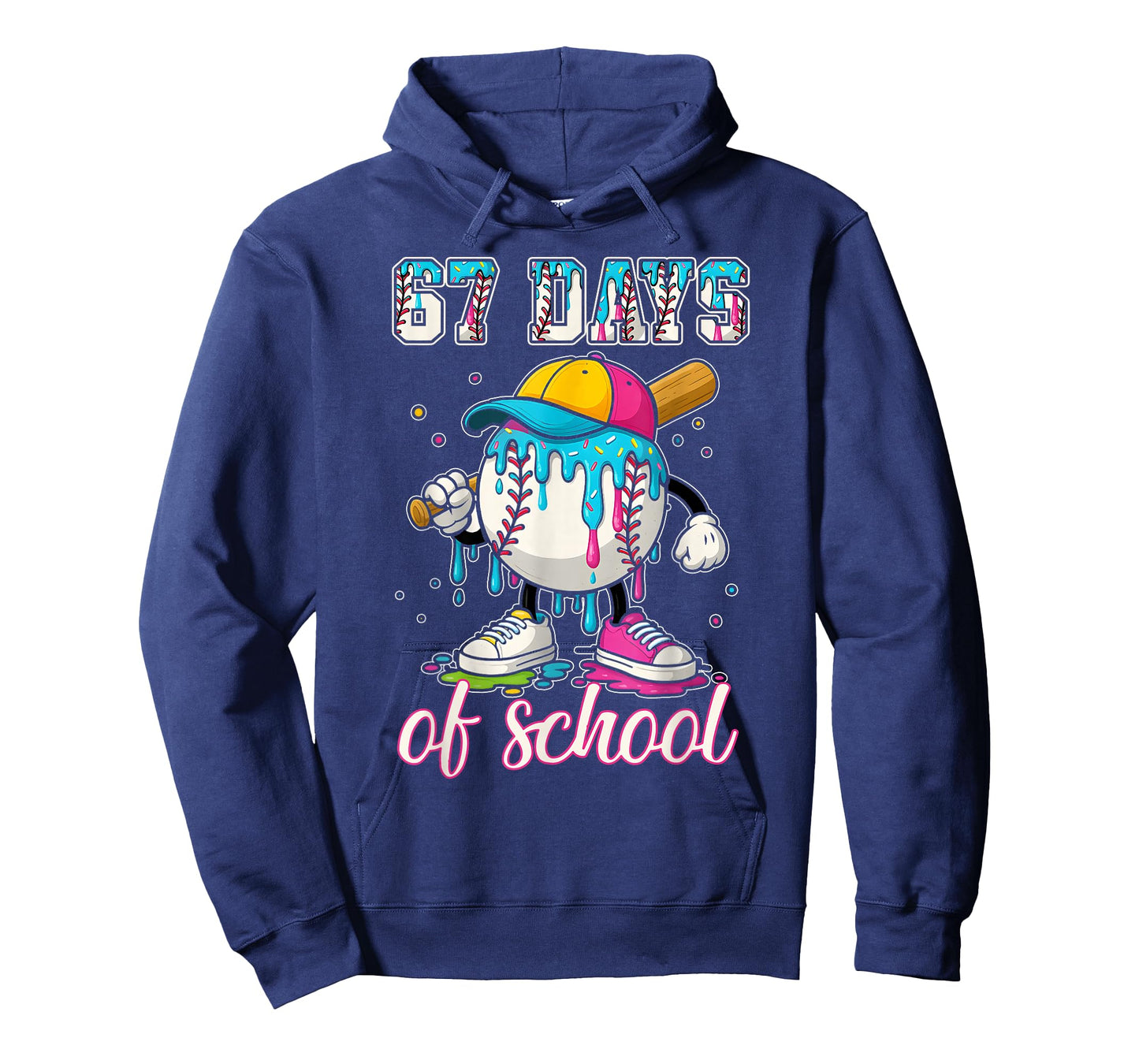 67 Days of School 67th Day Funny Baseball Meme Men Boys Kids T-Shirt