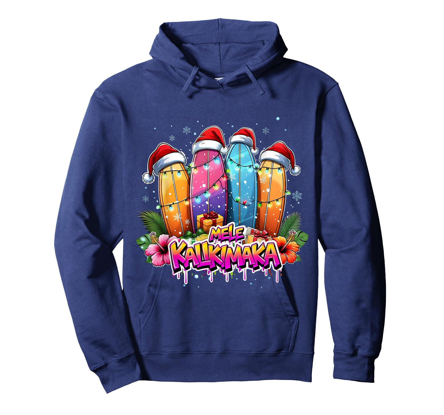 Mele Kalikimaka Surfboard Christmas Vibes T-Shirt