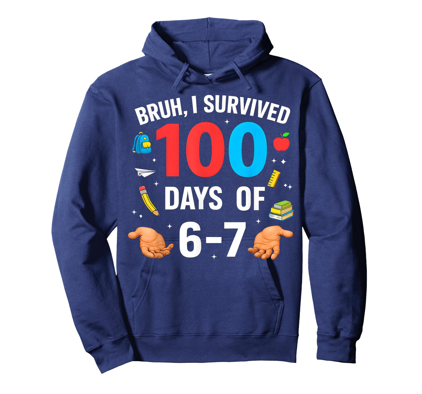Funny 67 100th Day of School Teacher 100 Days 6 7 Bruh Meme T-Shirt