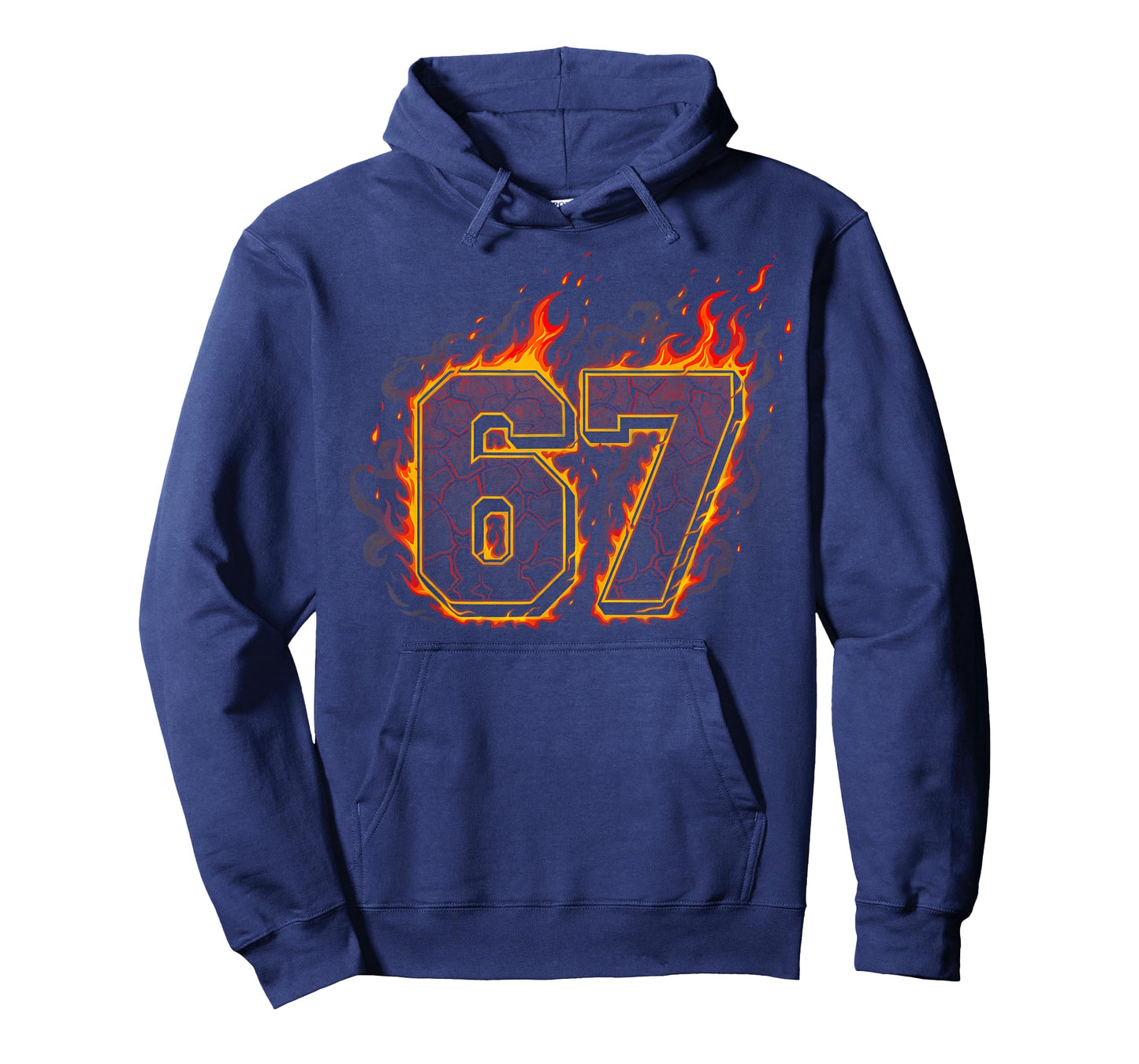 Six Seven 67 Meme Flames Fire Funny Gen Alpha Slang Kids T-Shirt