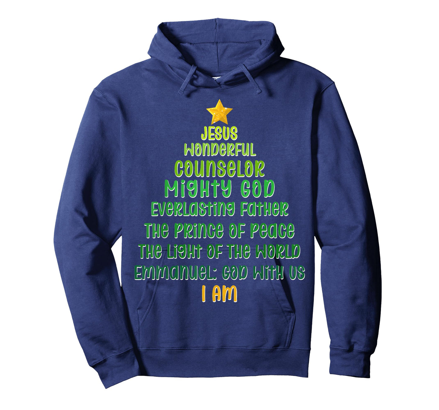 Christian Christmas Jesus Bible Names Christmas Tree Shaped T-Shirt
