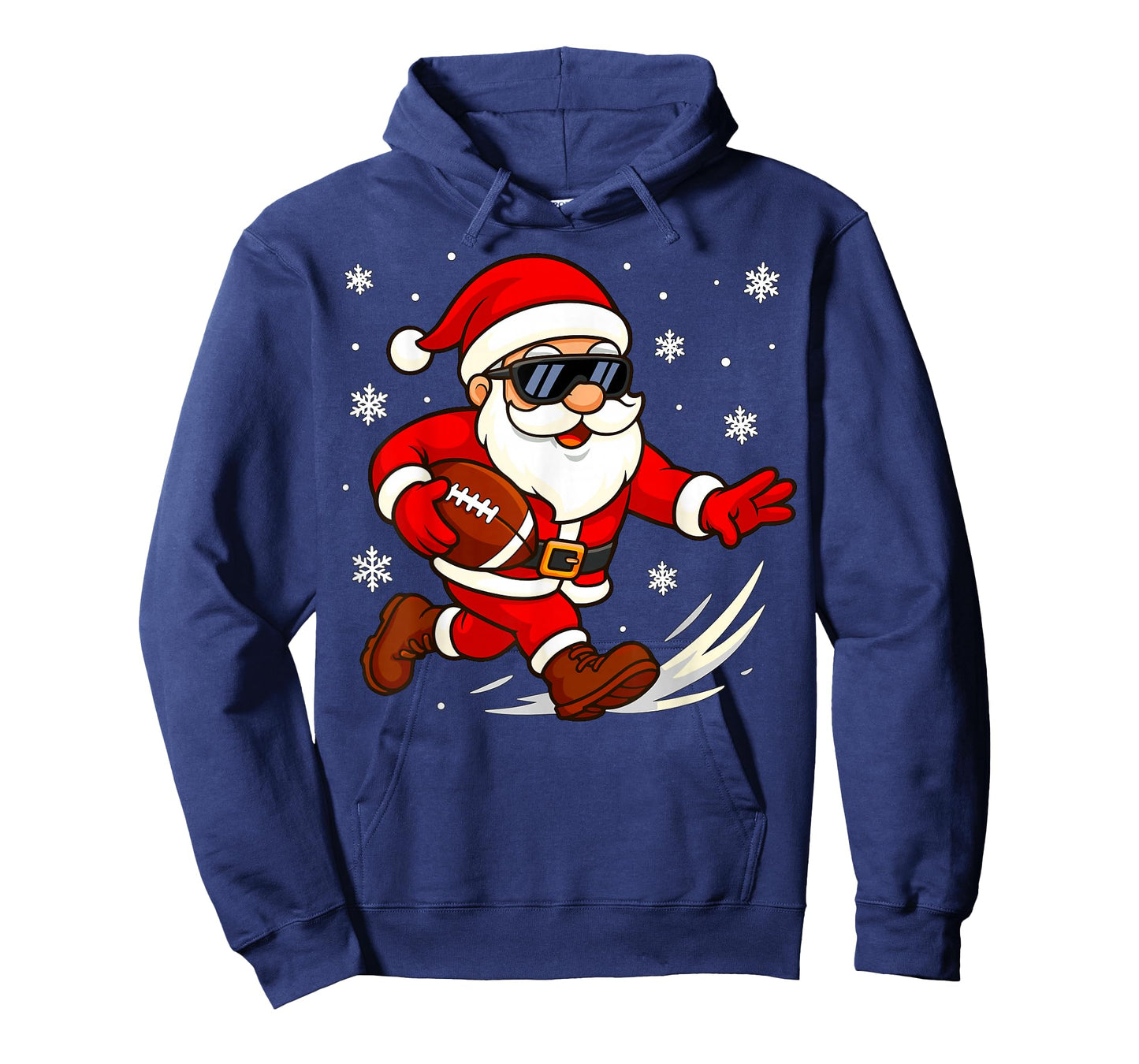 Santa with Football Christmas T-Shirt