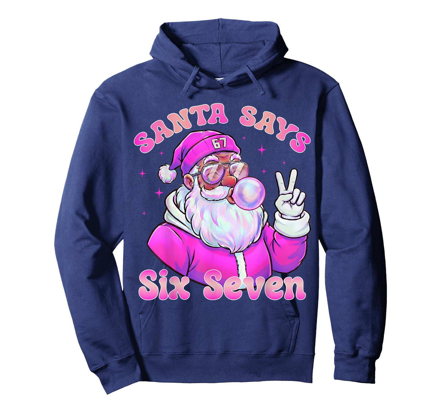 Santa Says Six Seven Christmas 67 Meme Xmas Pink Boys Girls T-Shirt
