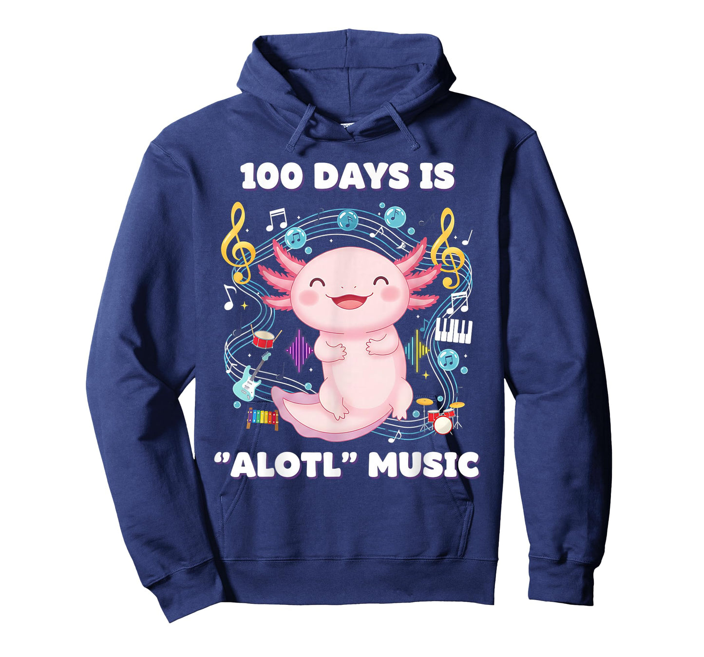 Cute Axolotl 100 Days of School Music Teacher ALOTL of Music T-Shirt