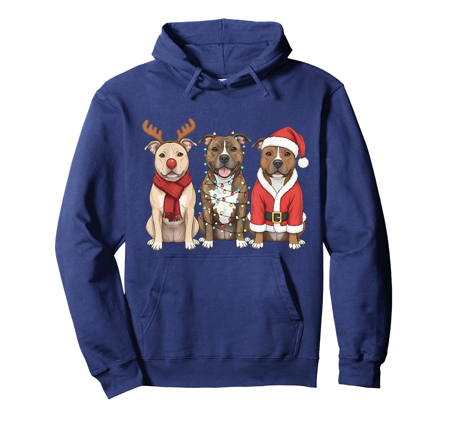 Santa American Pitbull Terrier Christmas Pittie Dog Mom Xmas T-Shirt