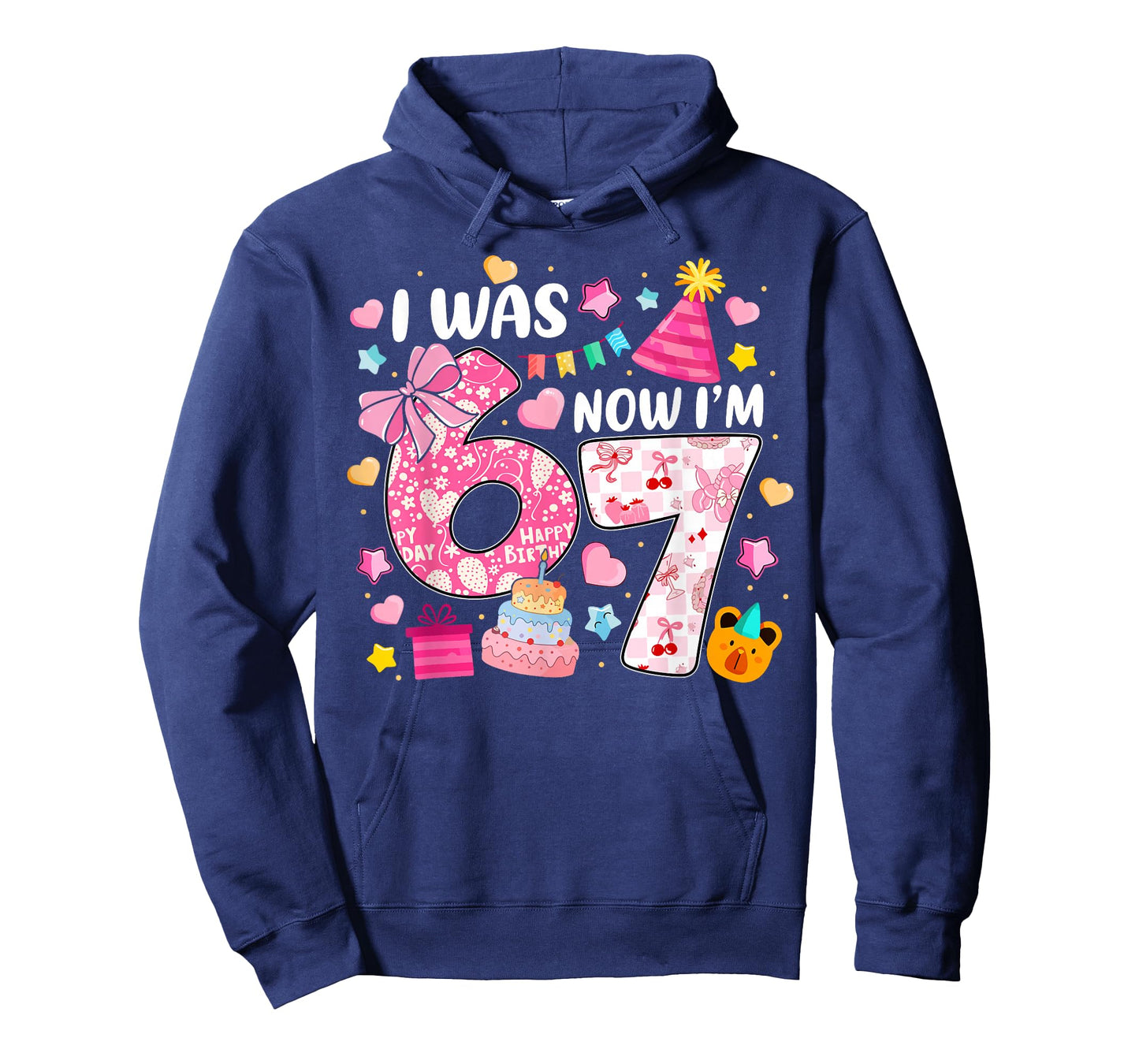 I was 6 Now I'm 7 Year Old Birthday 6 7 Birthday Kids Party T-Shirt