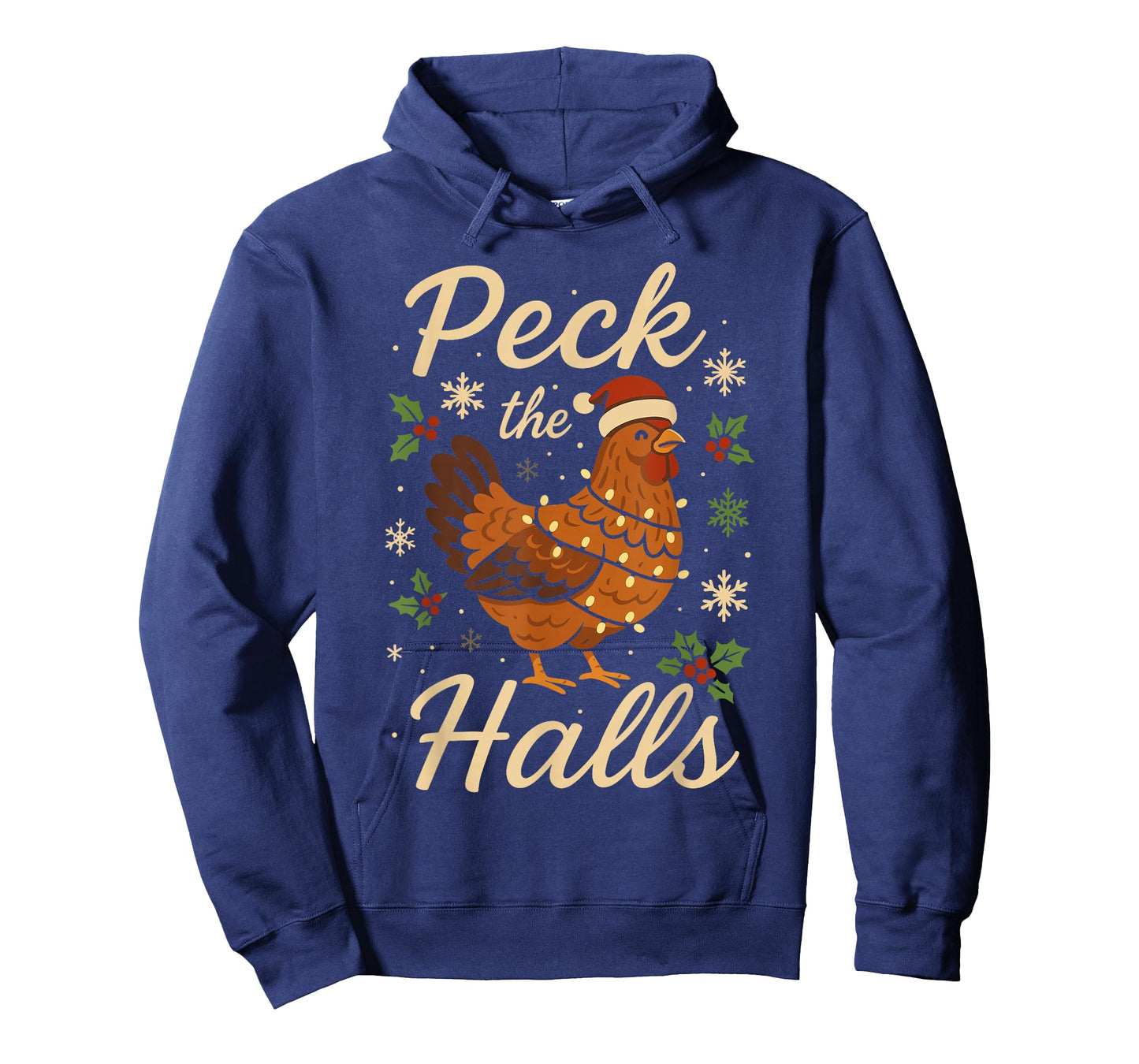 Funny Christmas Chicken Pajamas Shirt Chicken Peck The Halls T-Shirt