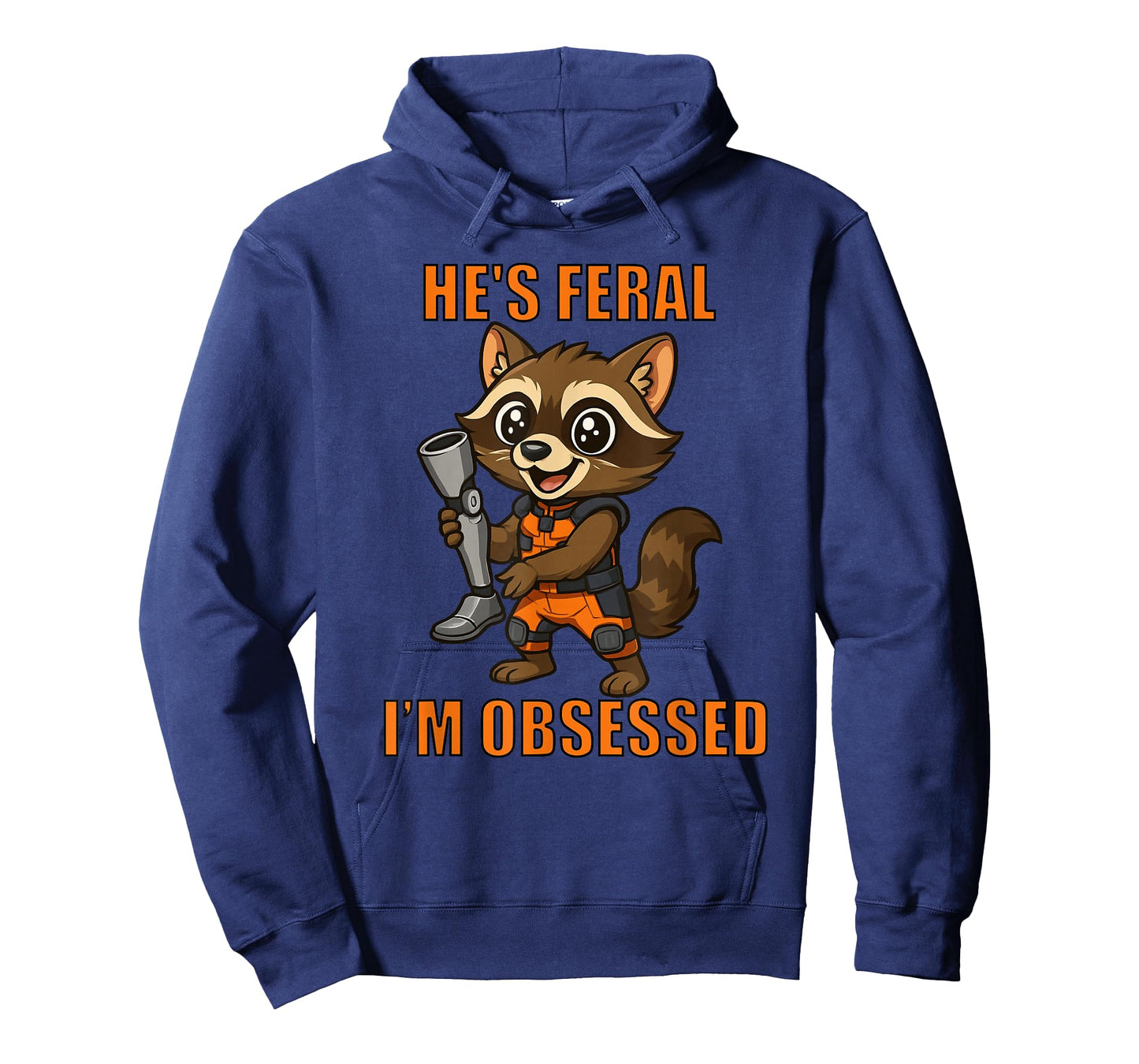 He’s Feral I’m Obsessed - Cartoon Space Raccoon T-Shirt