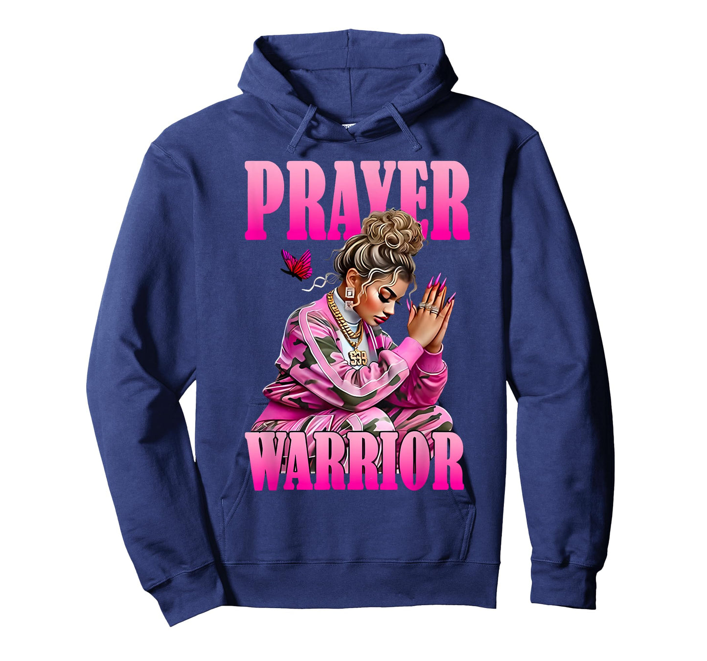 Prayer Warrior God Jesus Christian Pink Camo Black Girl T-Shirt