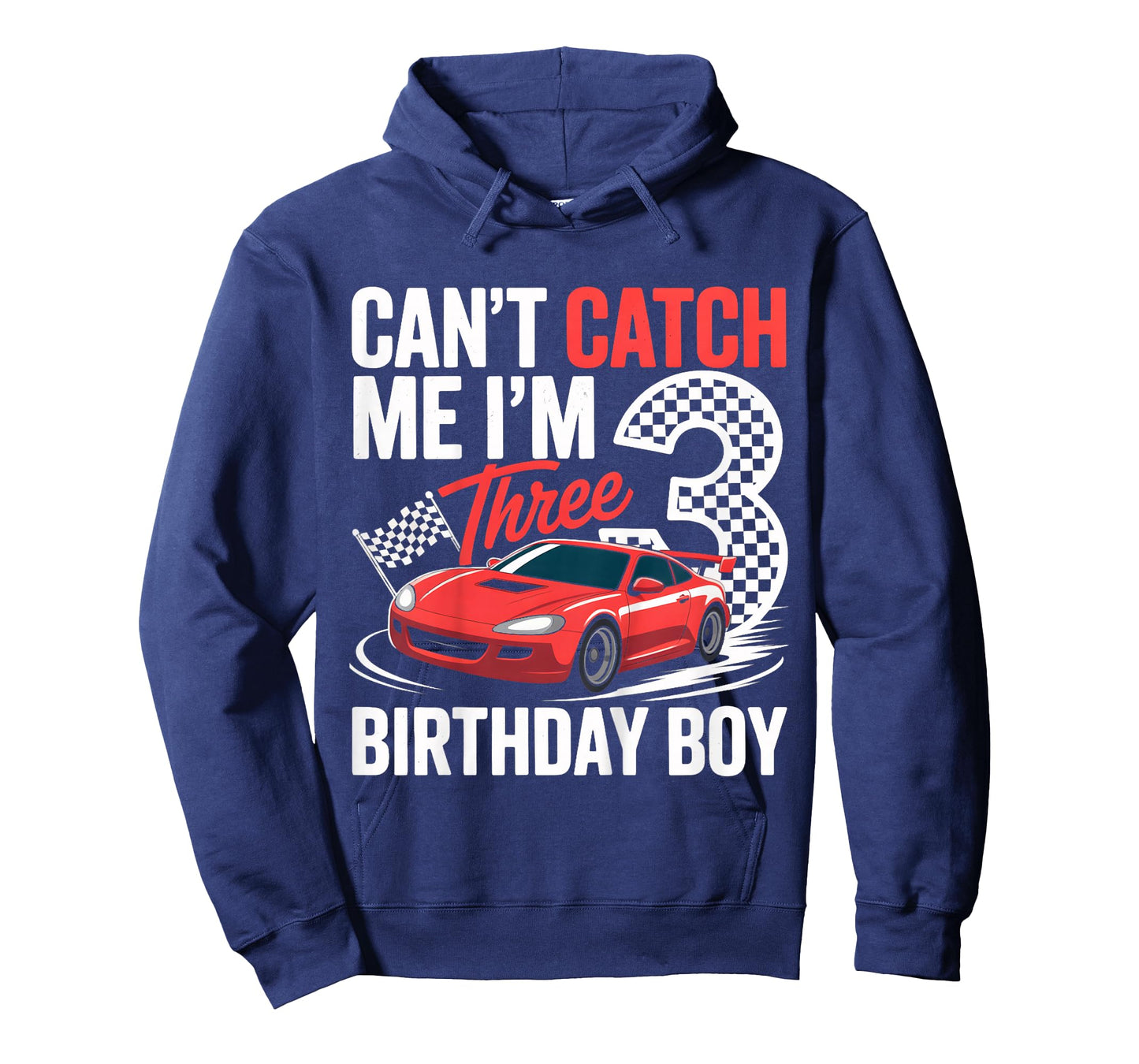 Kids Race Car Racing 3rd Birthday Can’t Catch Me I'm 3 Bday Boy T-Shirt