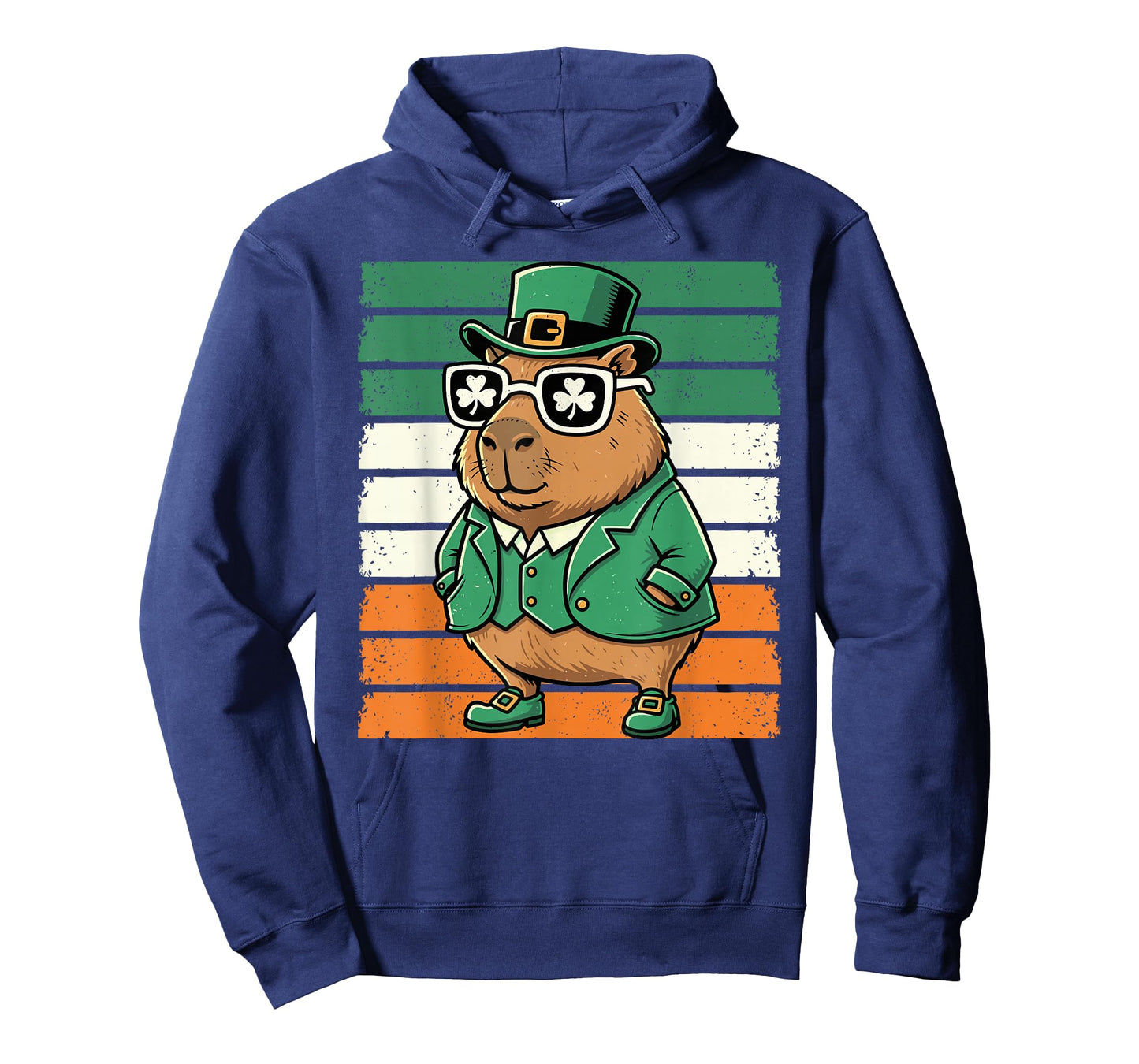 Retro Capybara St Patty's Shamrock Funny St Patrick's Day T-Shirt