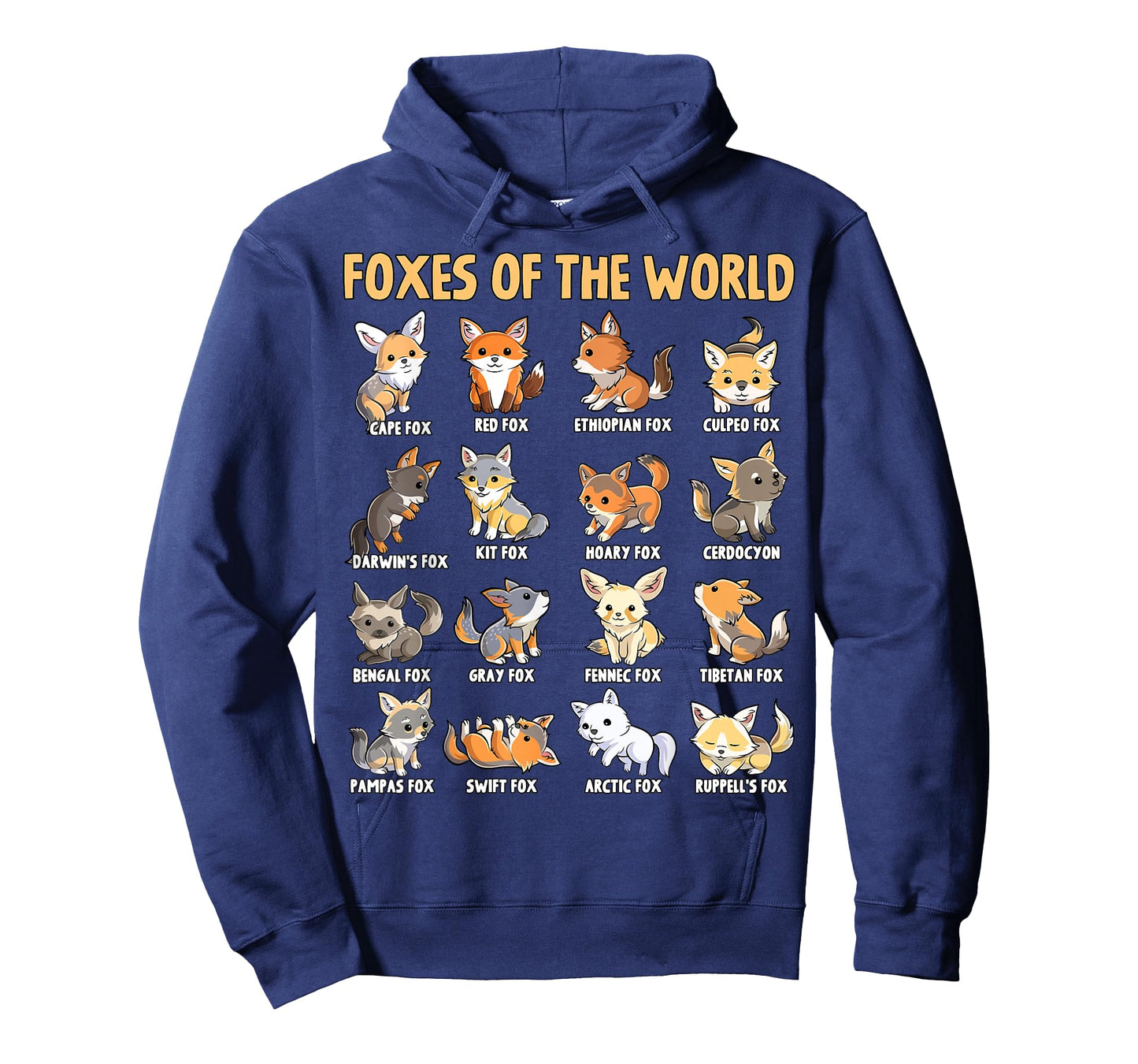 Kawaii Foxes of The World Funny Educational Animal Fox Lover T-Shirt