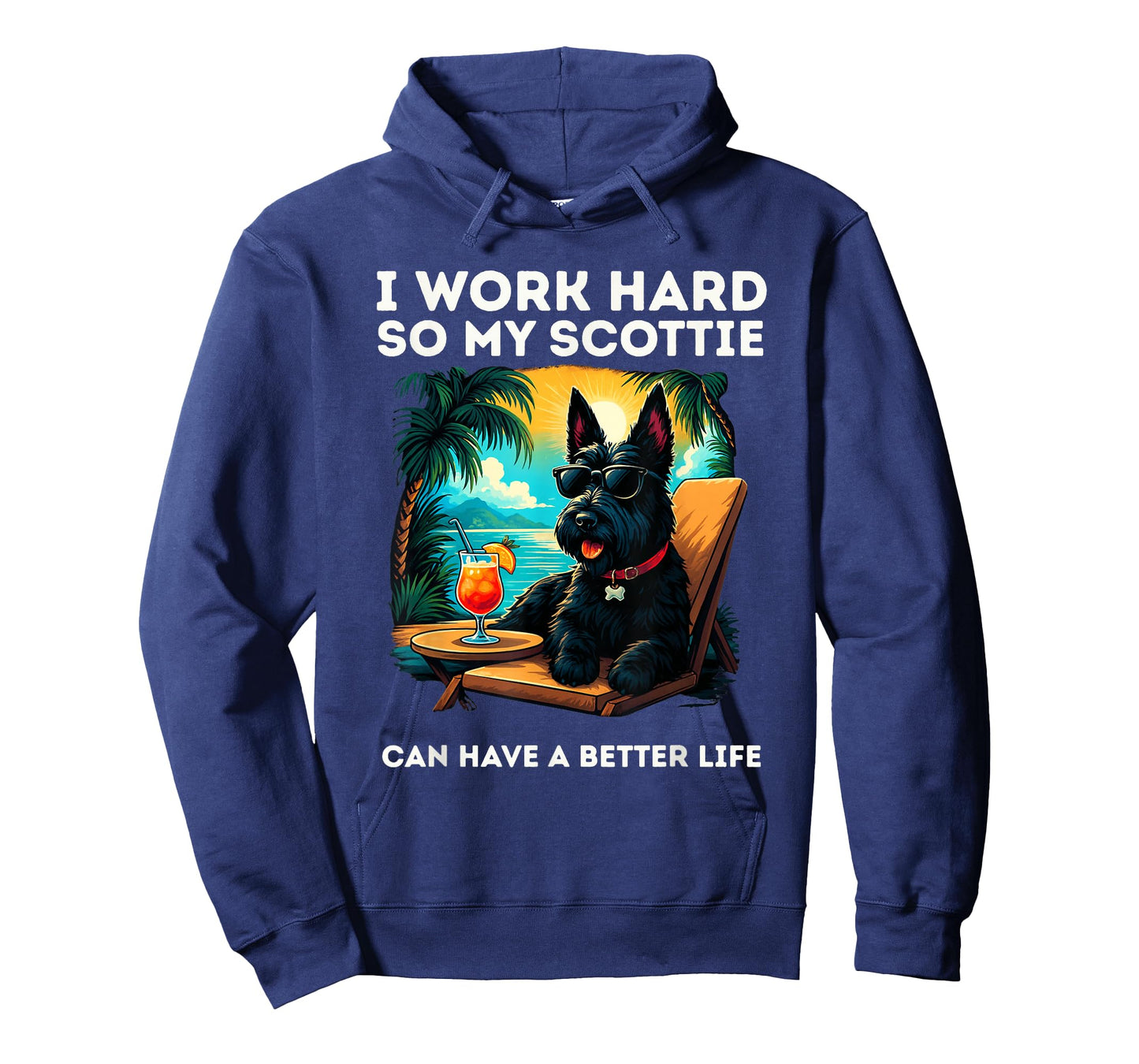 Funny Scottish Terrier Dog I Work Hard Scottie Dog Lover T-Shirt