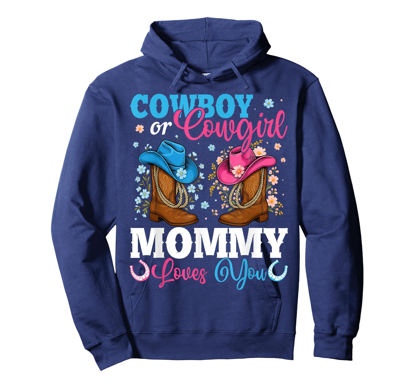 Cowboy Or Cowgirl Mommy Loves You Gender Reveal Party T-Shirt