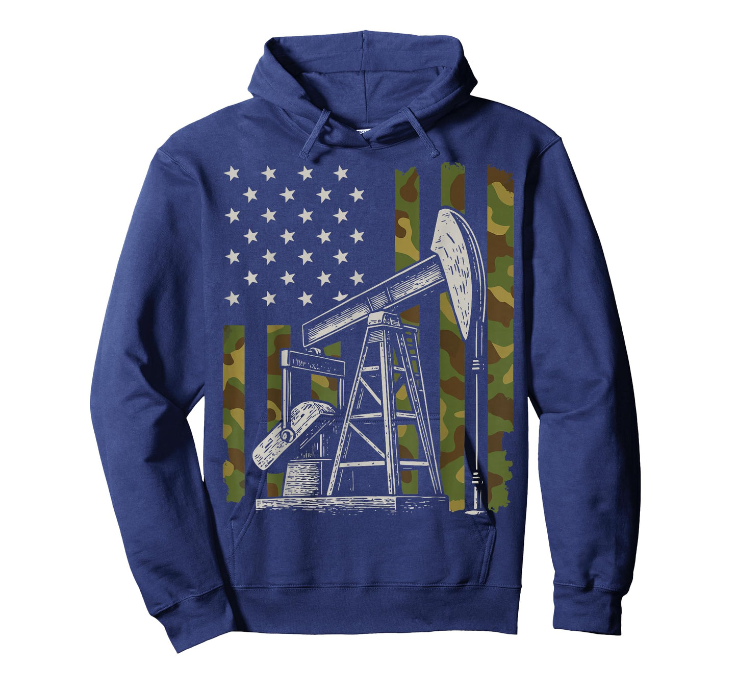 Oil Drilling Machinery US Flag Oilfield Worker T-Shirt