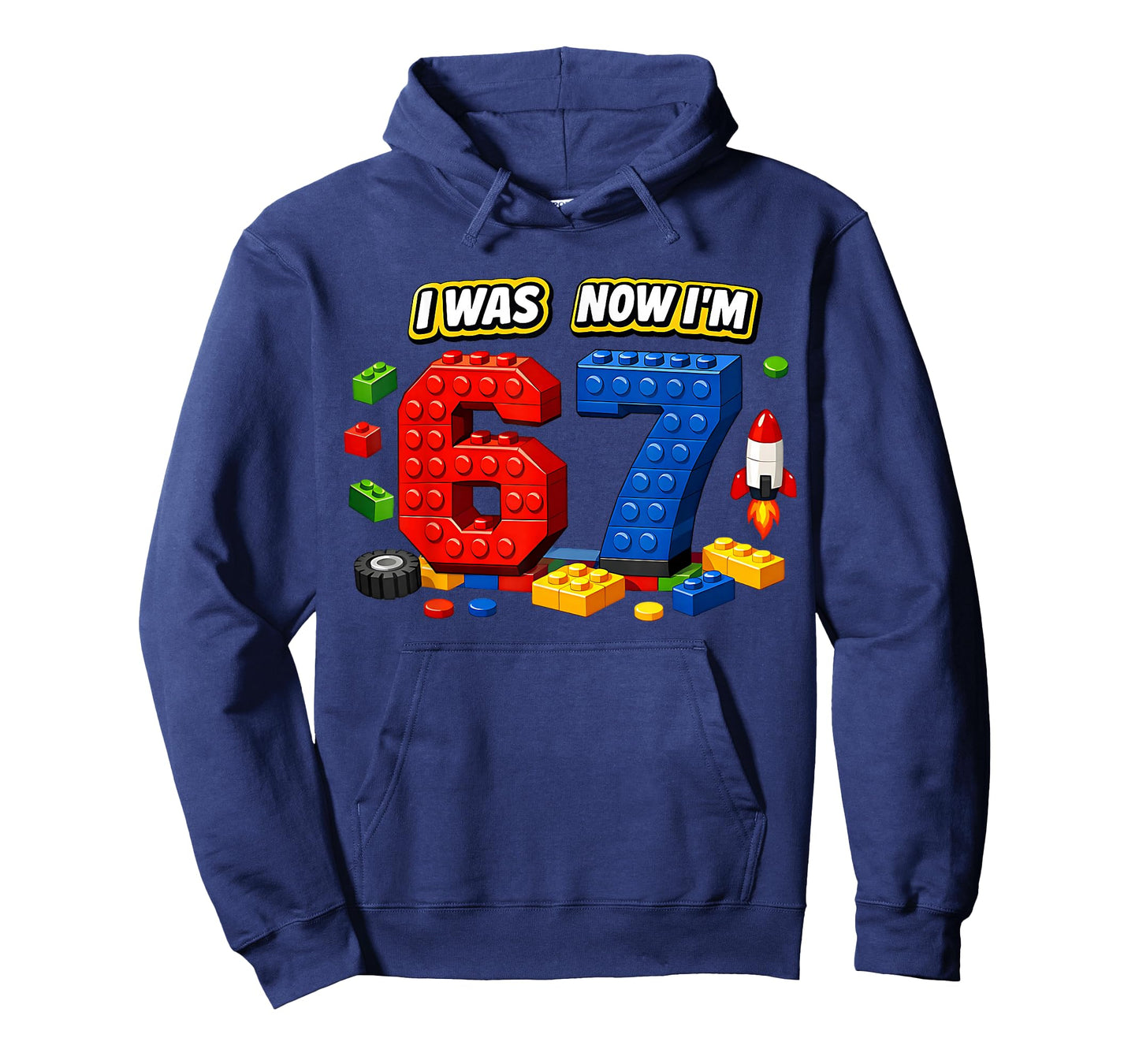 I was Six Now I'm Seven 6 7 Blocks 67 Meme 7th Birthday T-Shirt