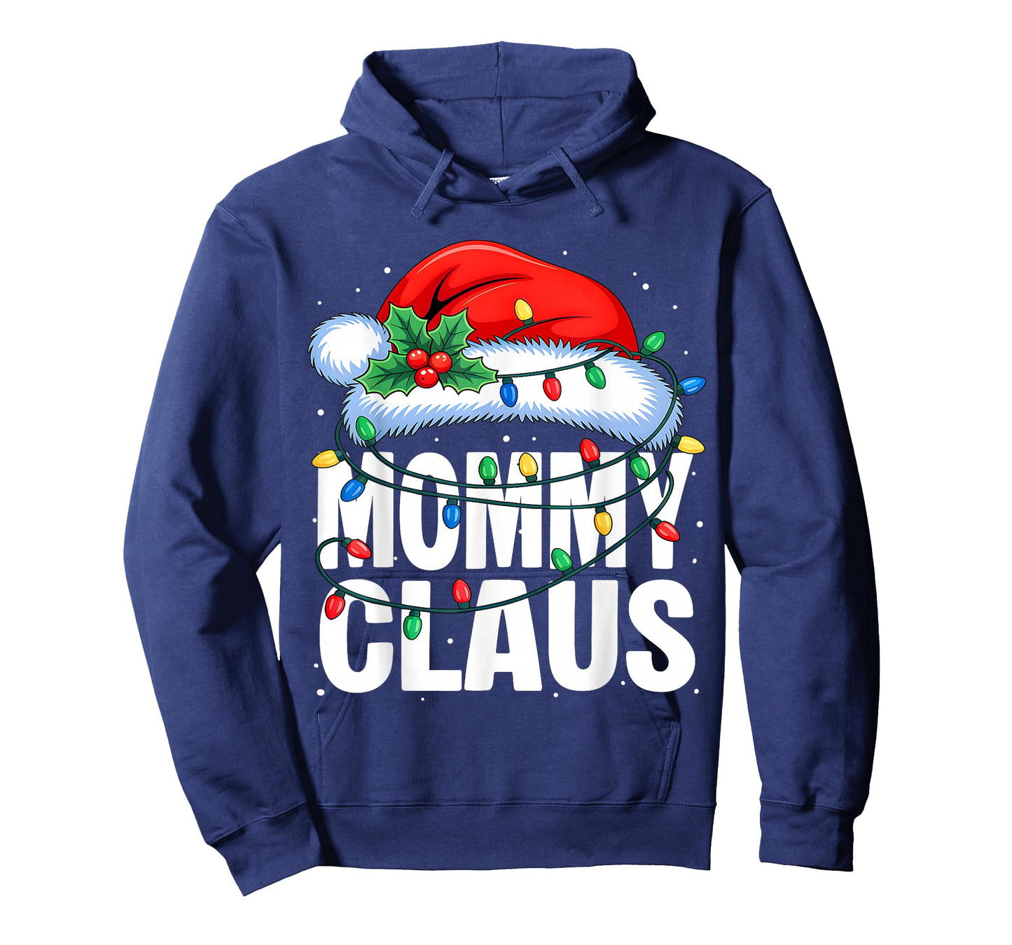 Mommy Claus Christmas Lights Pajama Family Matching Xmas T-Shirt