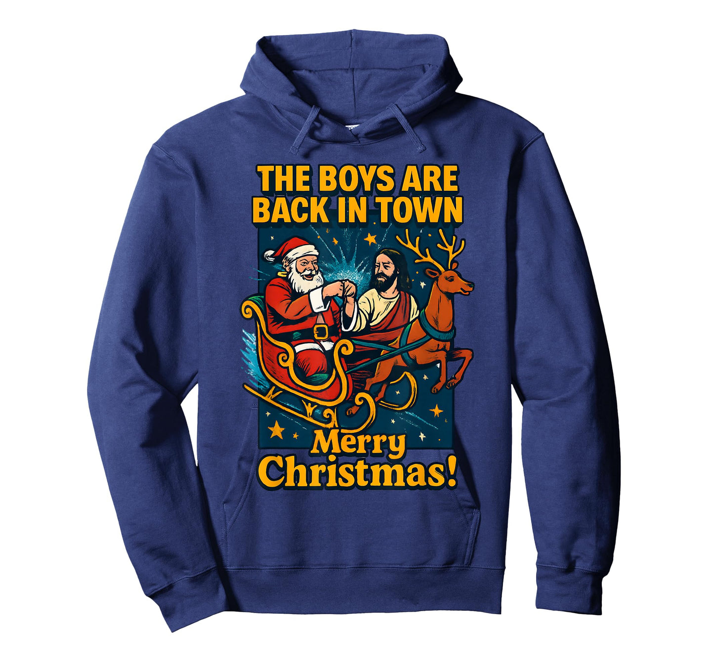 The Boys are Back in Town Christmas Jesus and Santa T-Shirt