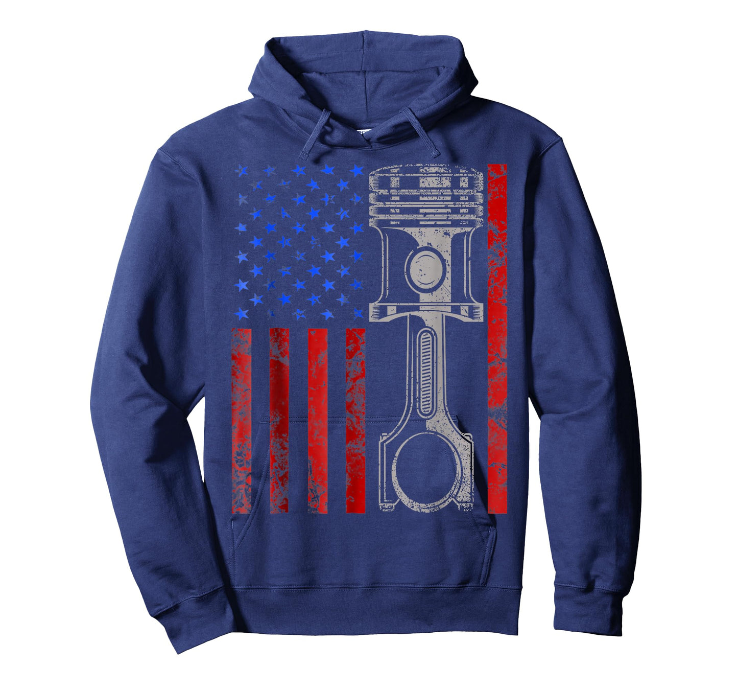 American Flag Piston Muscle Car Patriotic Vintage T-Shirt