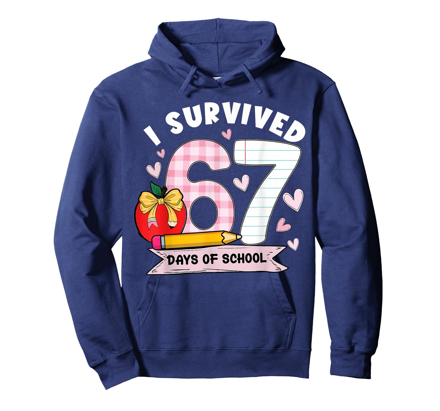 I Survived 67 Days of School Student Humor Design T-Shirt