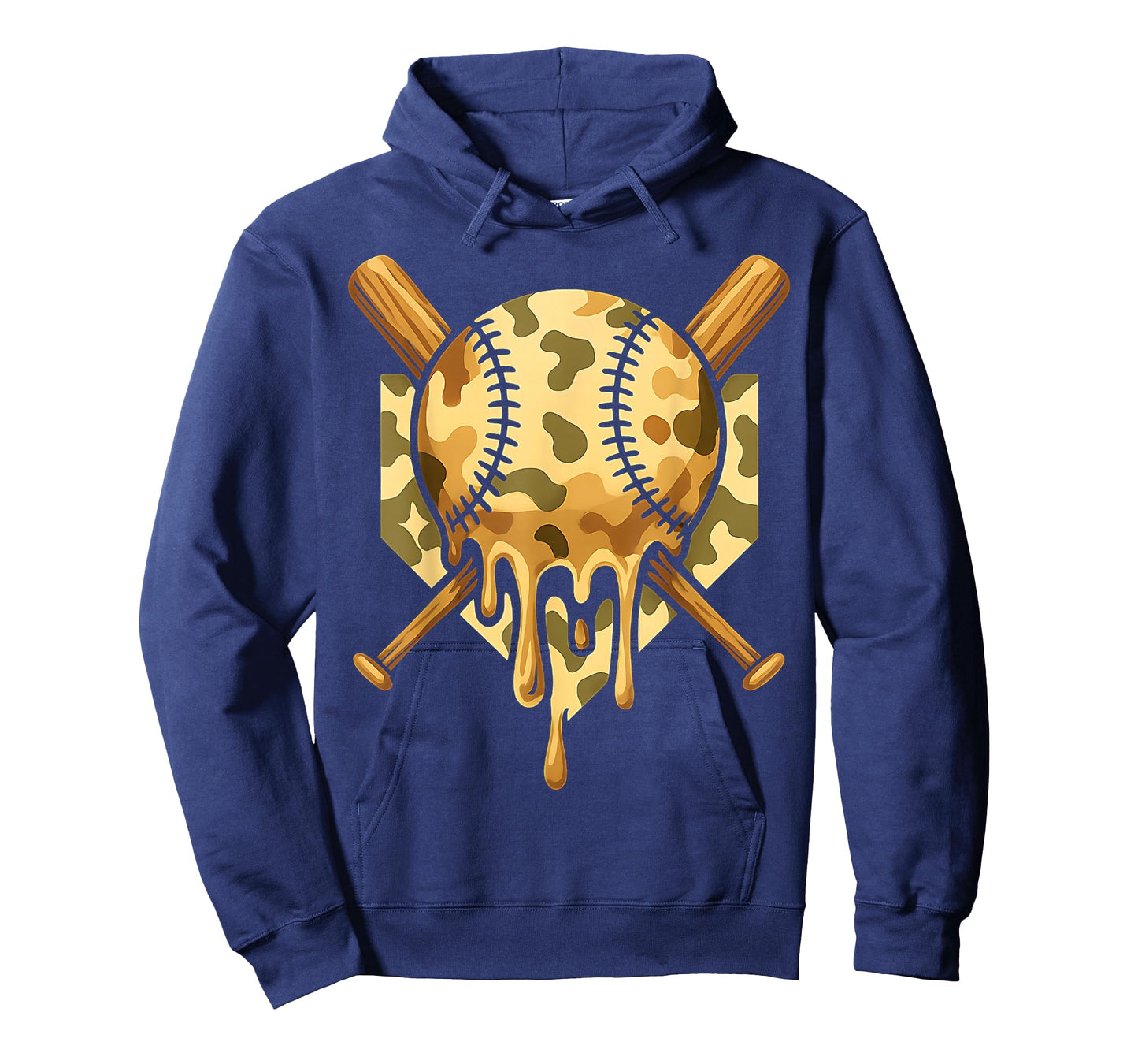 Baseball Drip for Boys Ice Cream Dripping Boys Baseball Camo T-Shirt