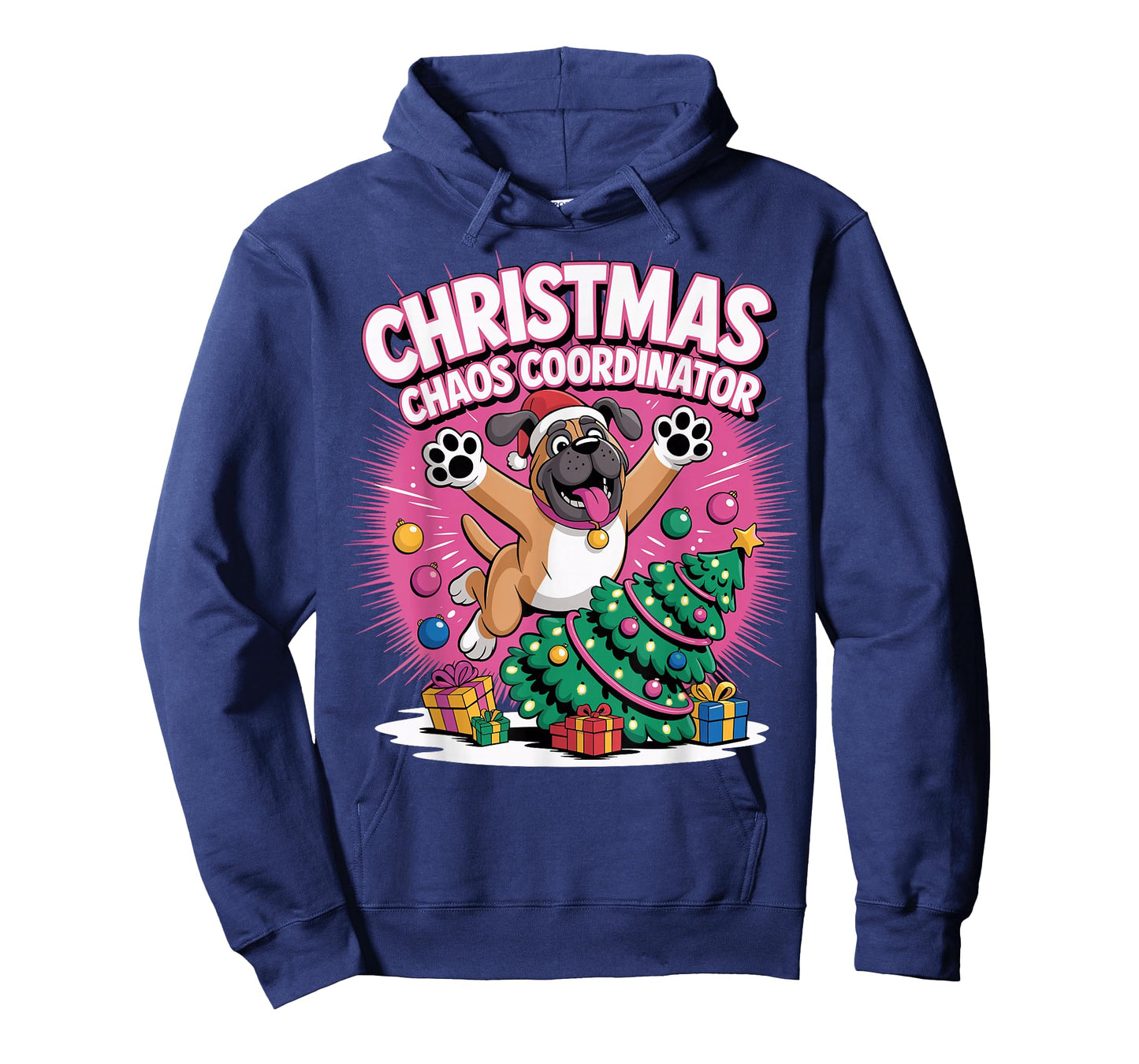 Christmas Chaos Coordinator Xmas Puppy Funny Mastiff T-Shirt